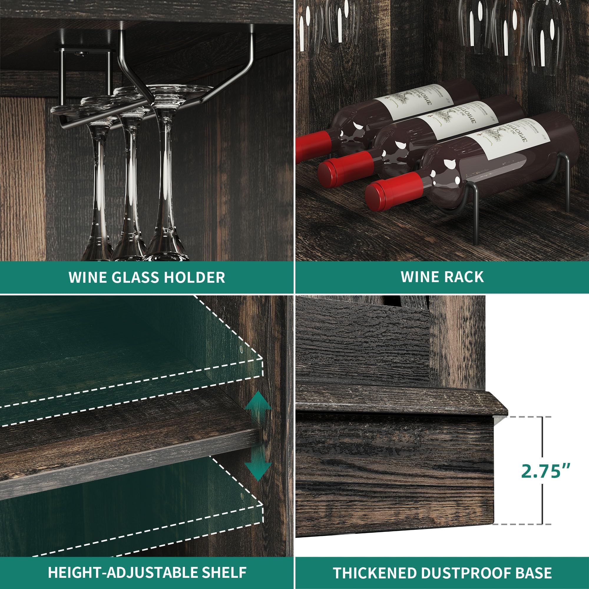 Mesa sliding barn door cabinet with wine discount refrigerator