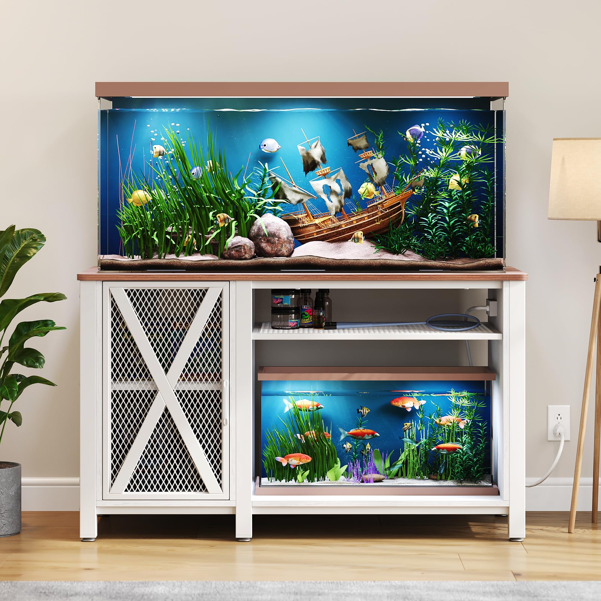 Tucker Murphy Pet™ 75-90 Gallon Fish Tank Stand With Cabinet, Heavy Duty  Metal Large Aquarium Stand For Accessories Storage, 1000+ Lbs Capacity,  58.9x19.7x32.6 H & Reviews - Wayfair Canada