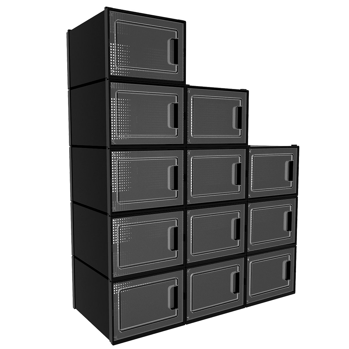 TAUS 12/18/20/24 PIEZAS Caja de Almacenamiento de Zapatos Transparente Apilable Contenedor de Zapatos XL Negro - Imagen 12 de 18