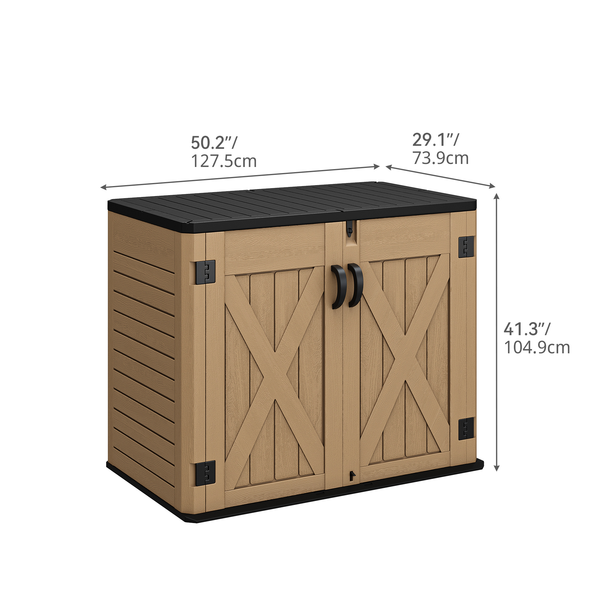 おしょ様。3個セット　チャコール・ホワイト・ホワイト新品　アウトレット Outdoor Horizontal Storage Shed 35 Cu Ft Weather Resistant Resin