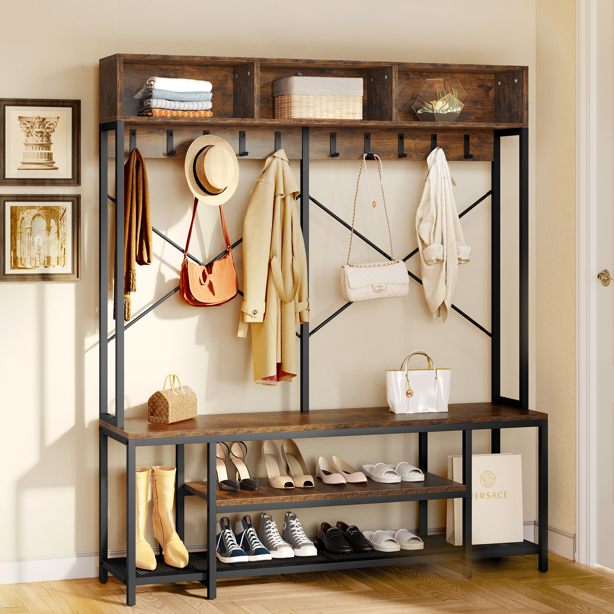 Yitahome | Hall Tree with Bench and Shoe Storage for Entryway