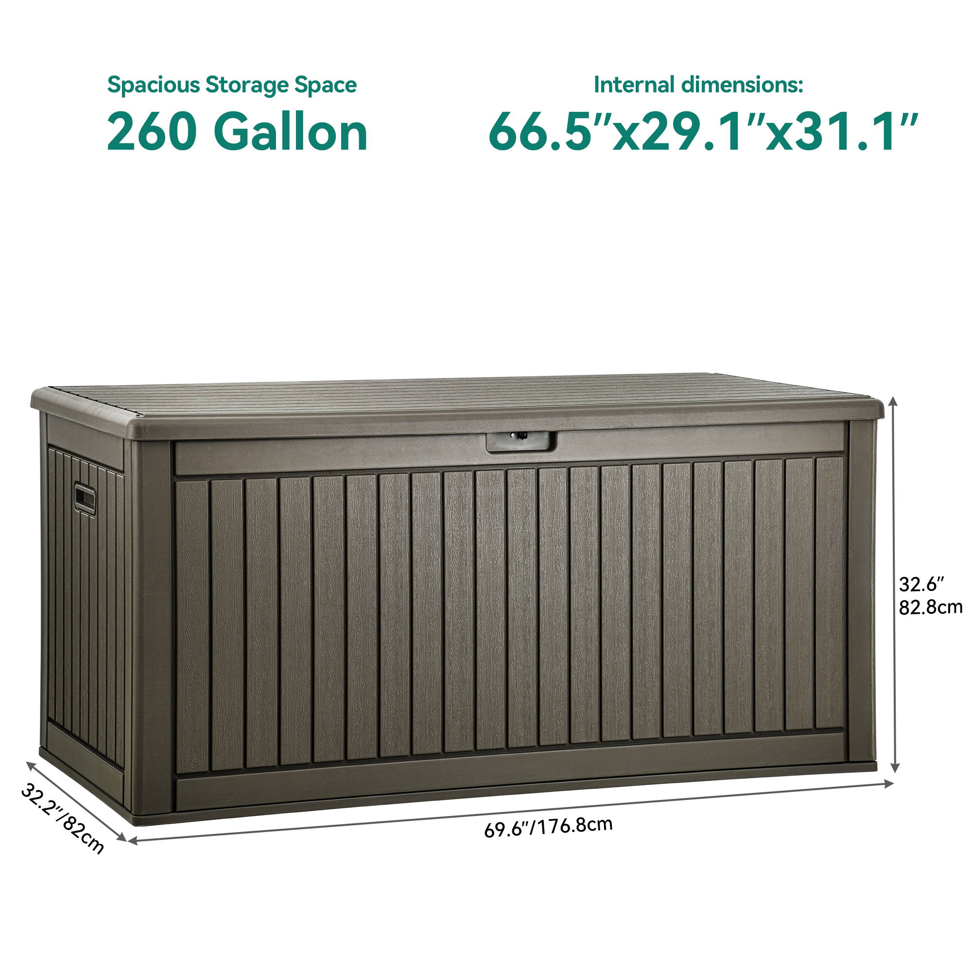 Yitahome | 260 Gallon Extra Large Decked Box Double-Wall Resin Outdoor ...