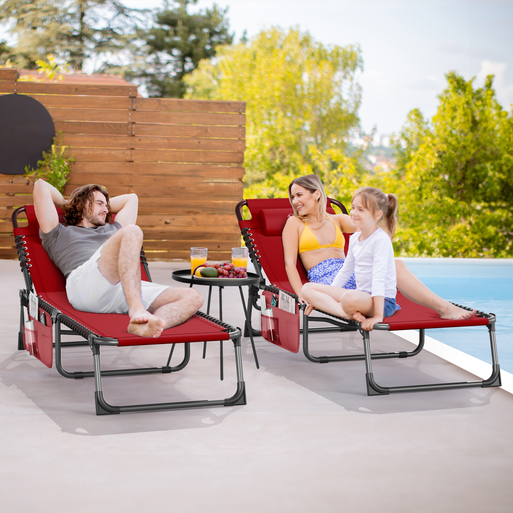 Patio Lounge Chair Portable Reclining Chairse Lounge Folding Camping Cot - Picture 15 of 44