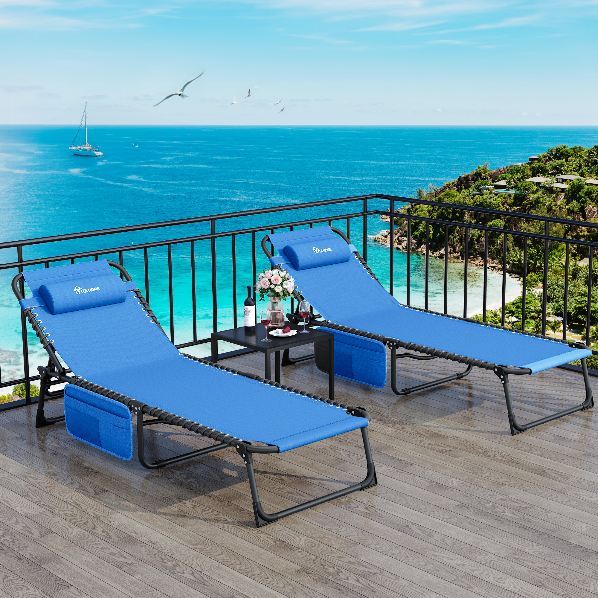 Patio Lounge Chair Portable Reclining Chairse Lounge Folding Camping Cot - Picture 38 of 44