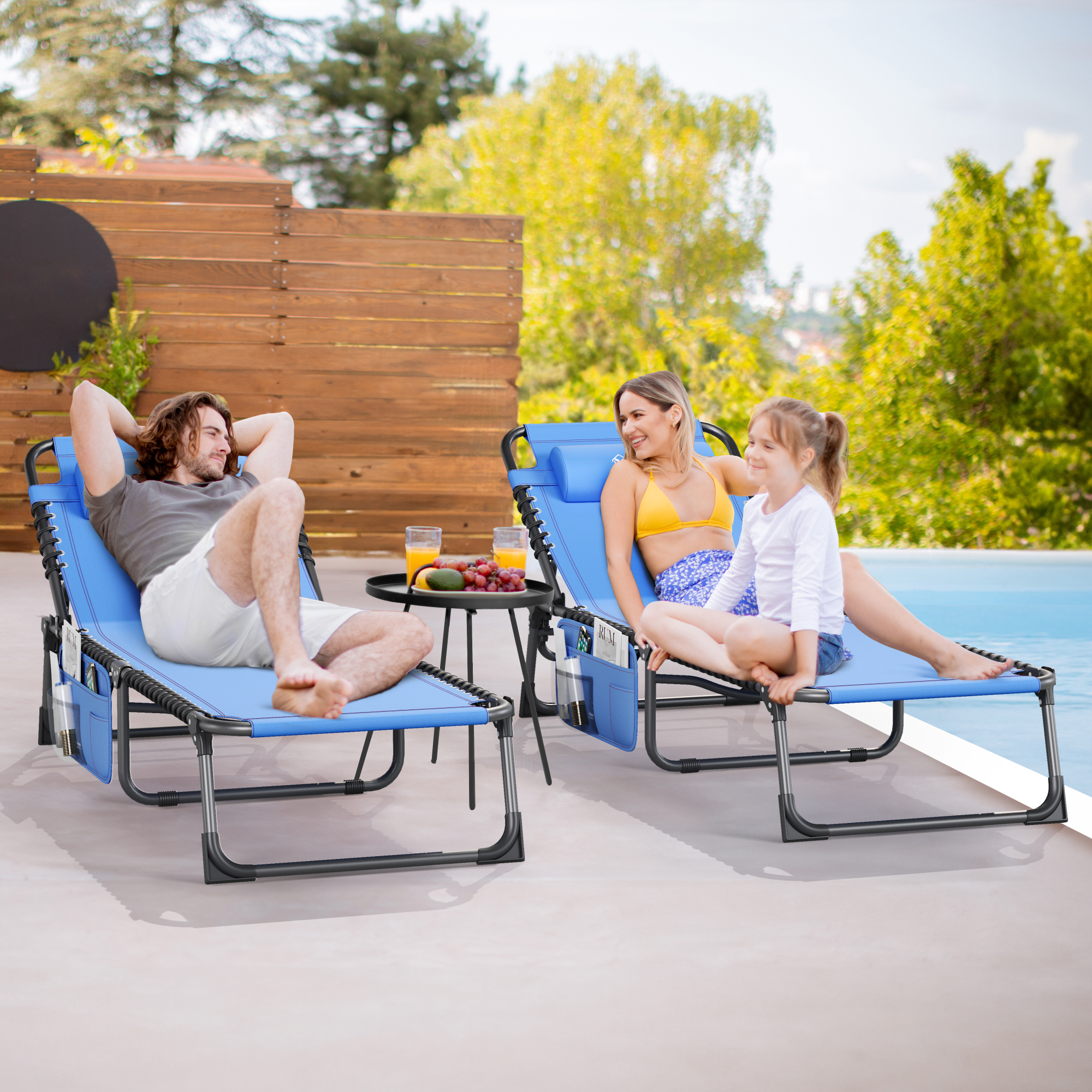 Patio Lounge Chair Portable Reclining Chairse Lounge Folding Camping Cot - Picture 39 of 44