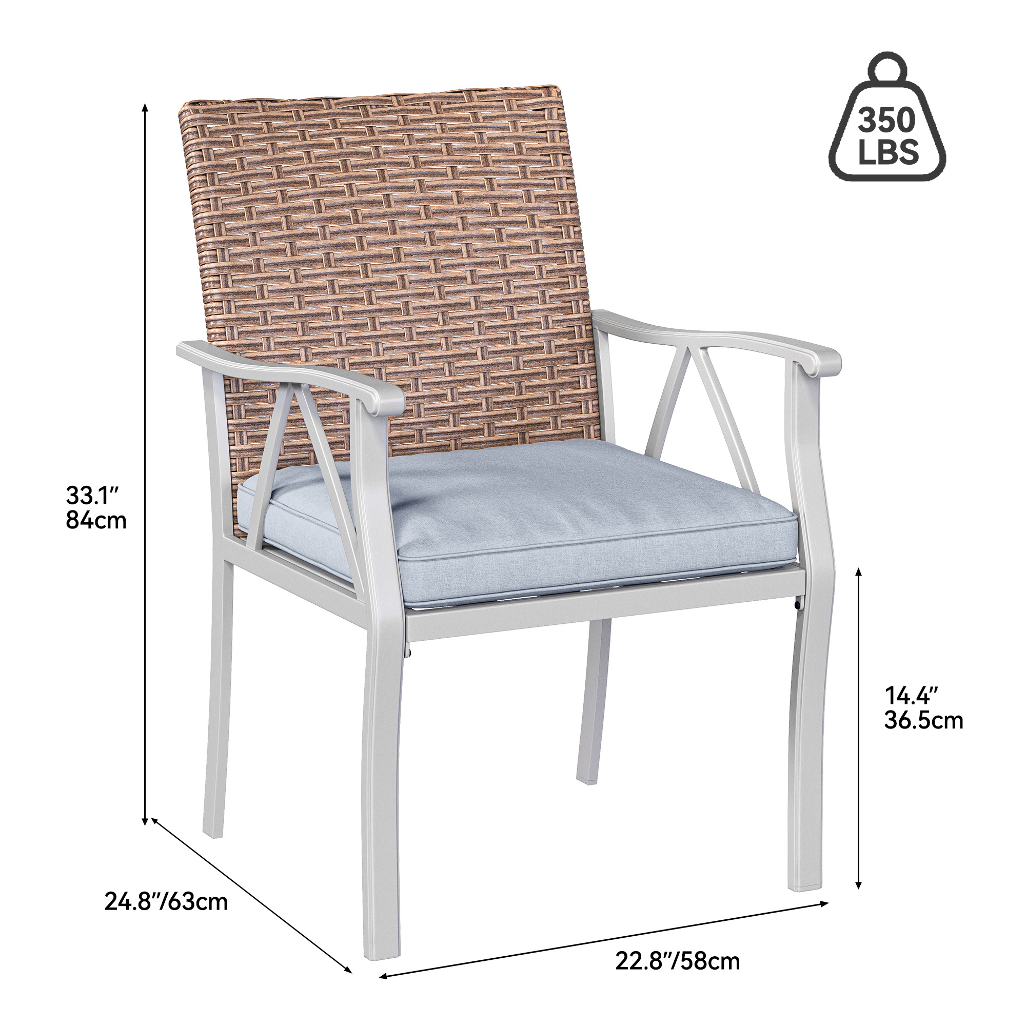 7 Patio Dining Set Outdoor Wicker Conversation Furniture Set dinner table chairs - Picture 49 of 50