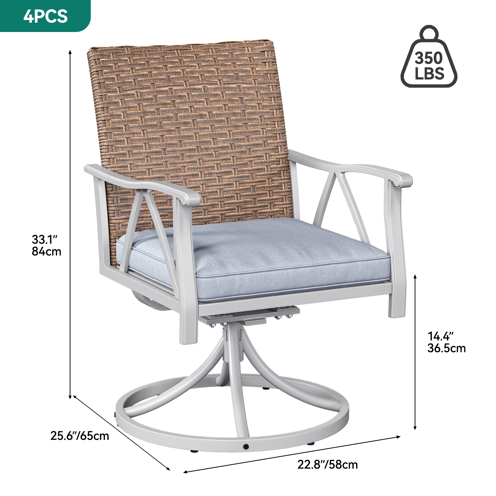 7 Patio Dining Set Outdoor Wicker Conversation Furniture Set dinner table chairs - Picture 35 of 50