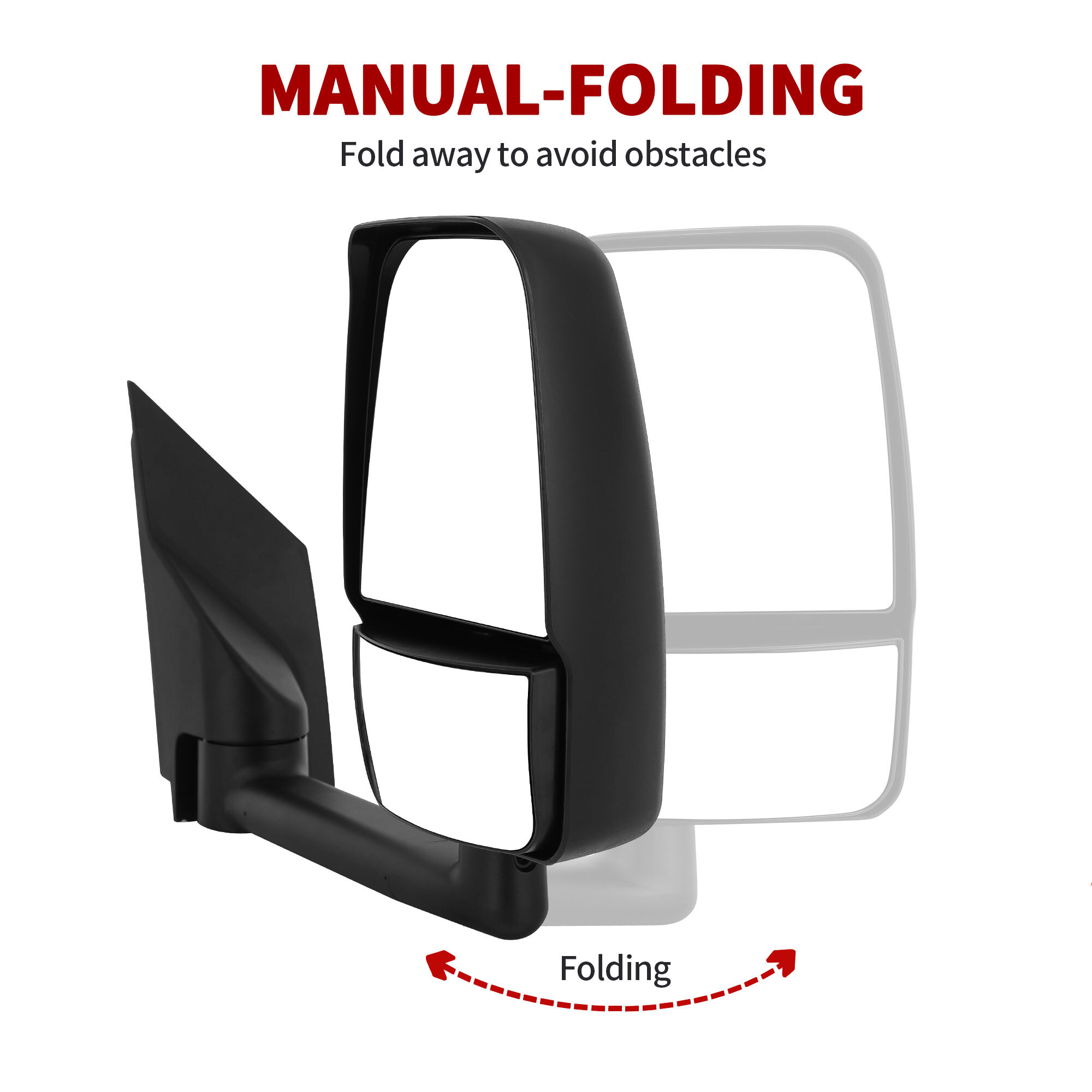 Power Heated Mirrors W/Turn Signal For 2008-2021 Chevy Express 2500 - Pair, Textured Black