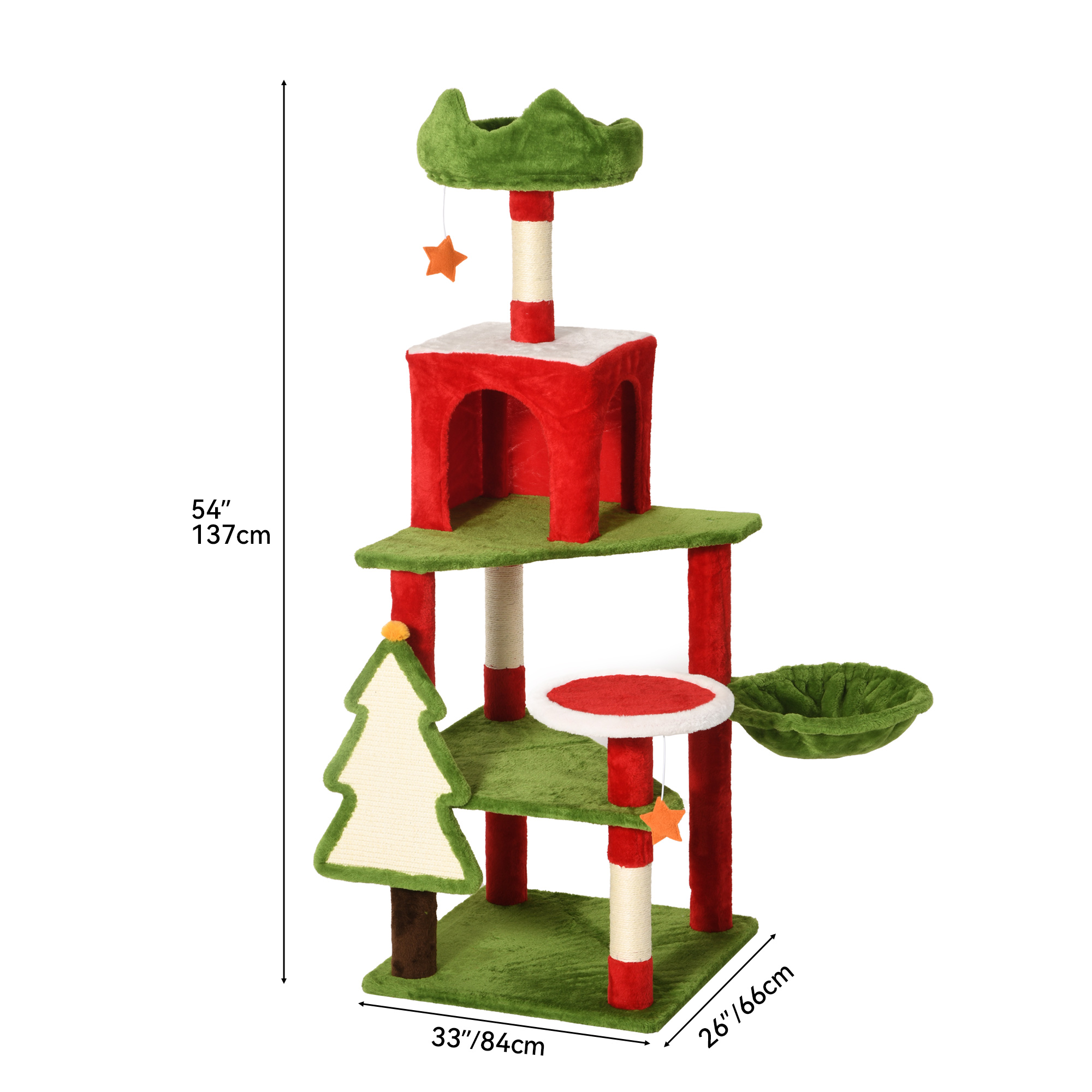 74 in large Christmas cat crawl cat nest cat tree Christmas decorated cat crawl - Picture 15 of 24