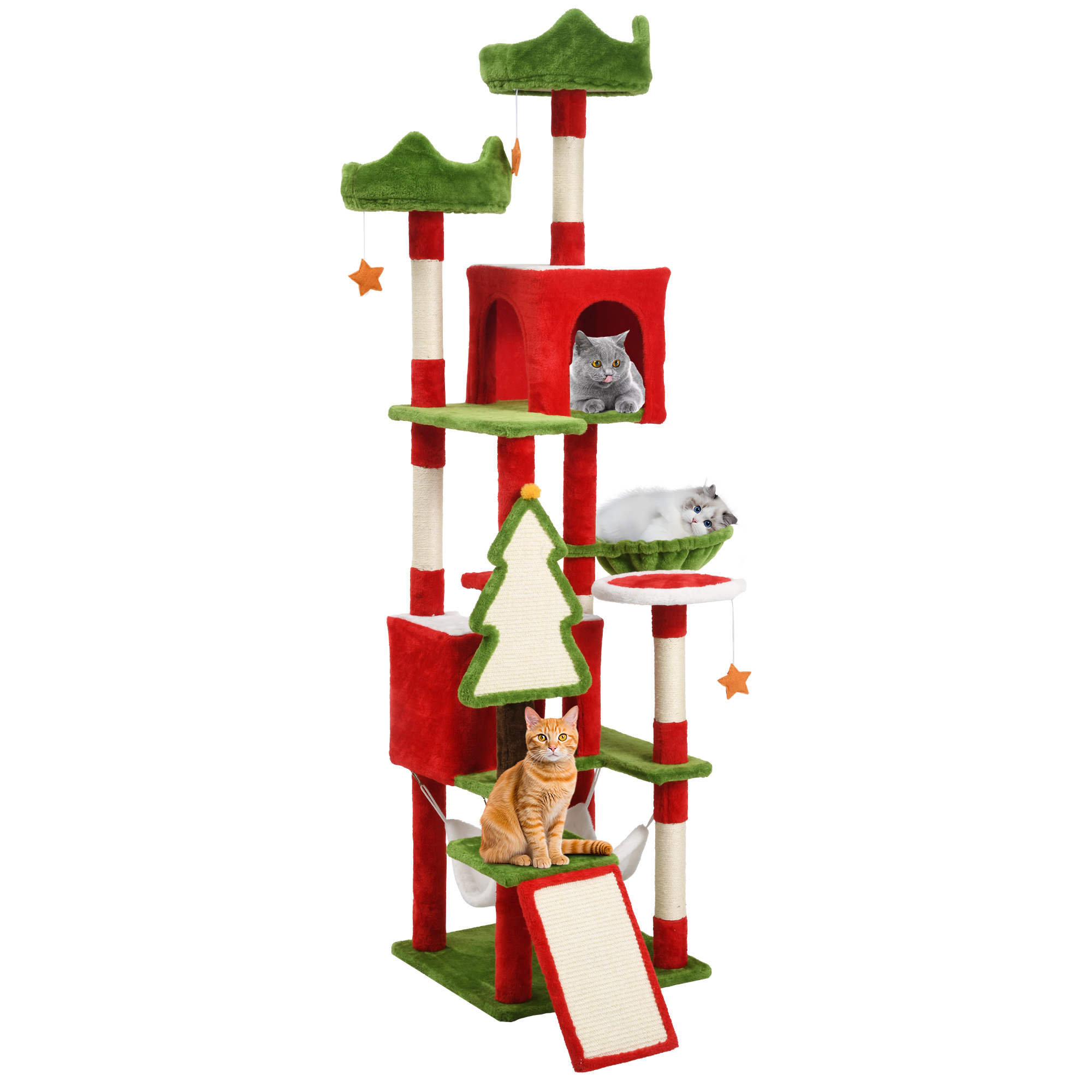 74 in large Christmas cat crawl cat nest cat tree Christmas decorated cat crawl - Picture 22 of 24