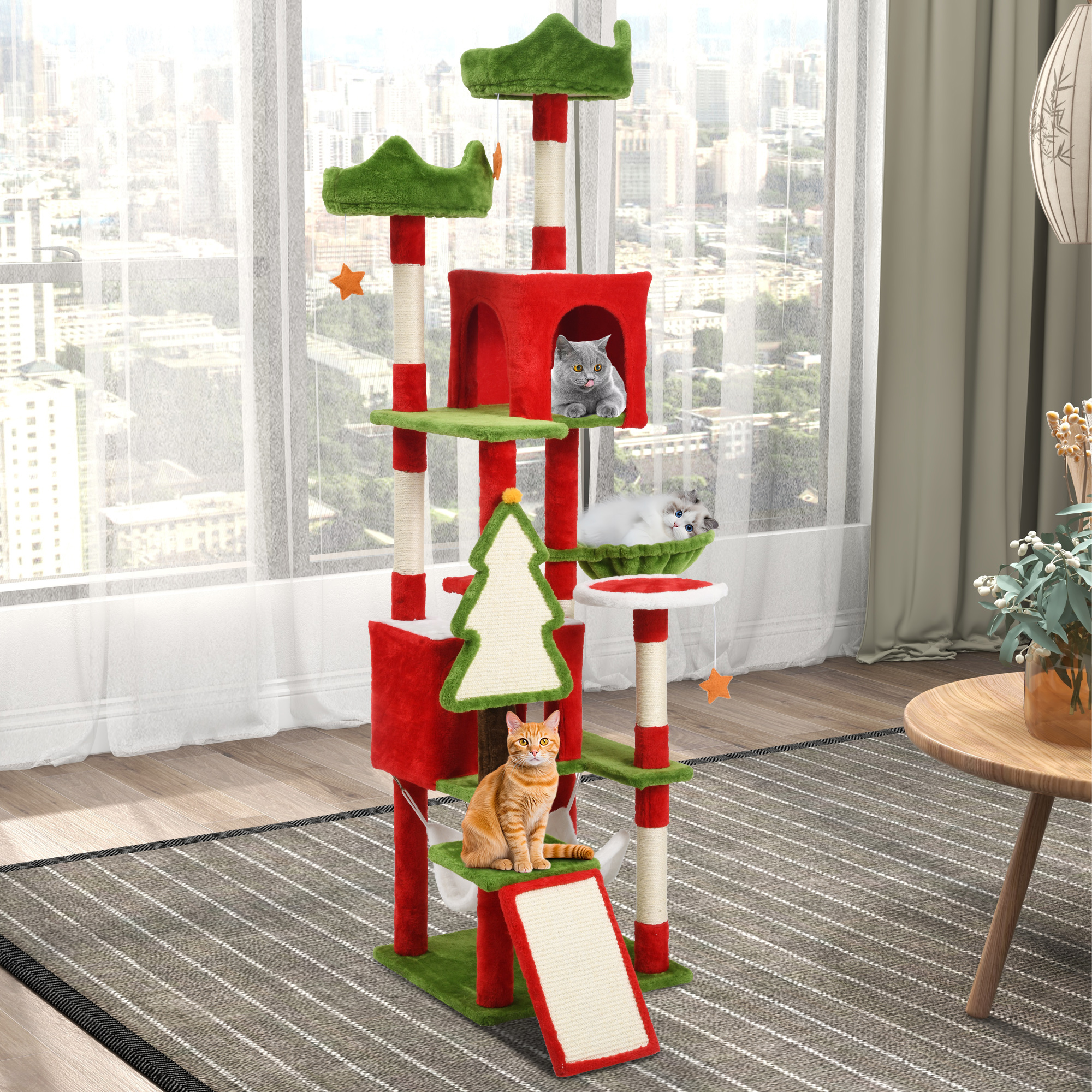 74 in large Christmas cat crawl cat nest cat tree Christmas decorated cat crawl - Picture 24 of 24