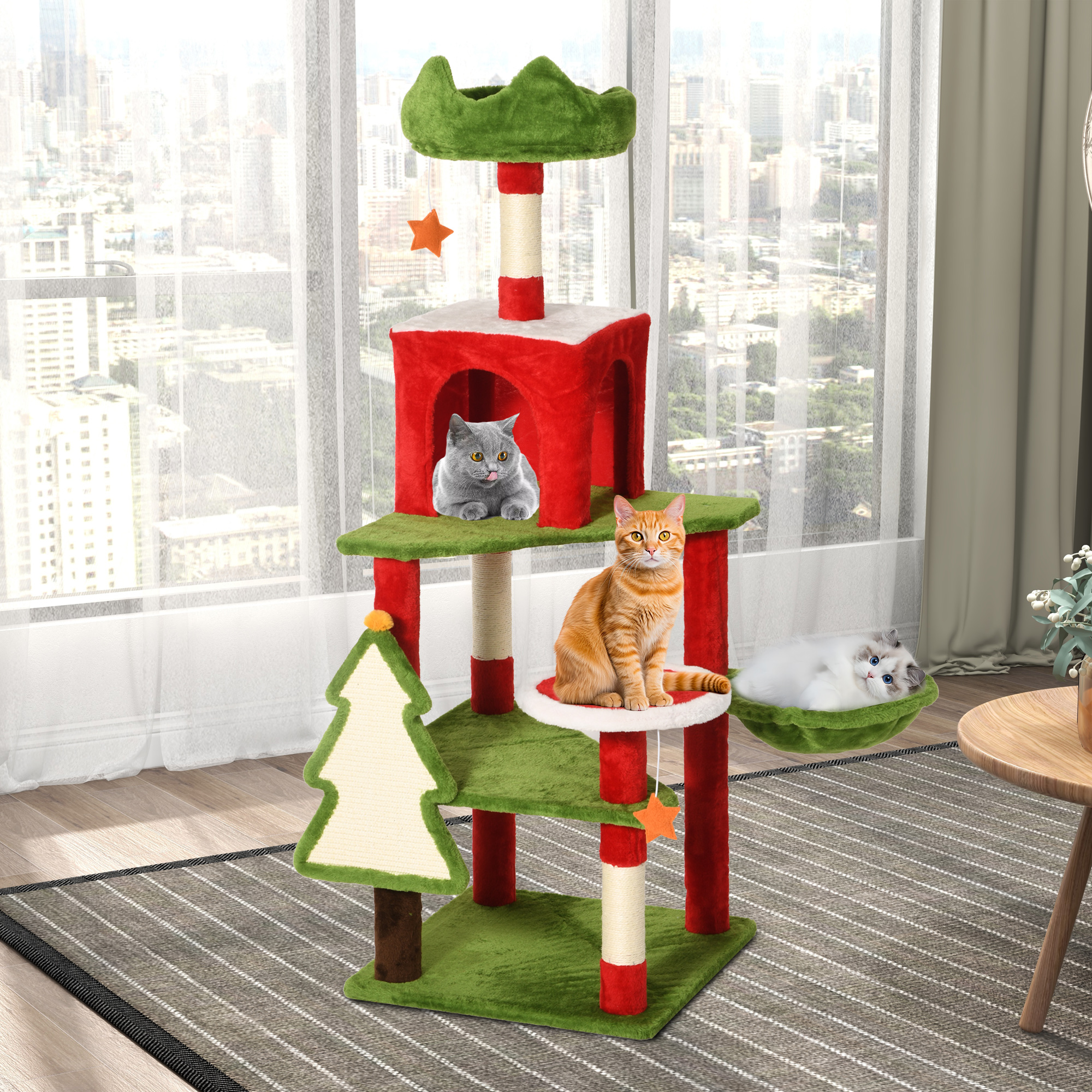 74 in large Christmas cat crawl cat nest cat tree Christmas decorated cat crawl - Picture 14 of 24