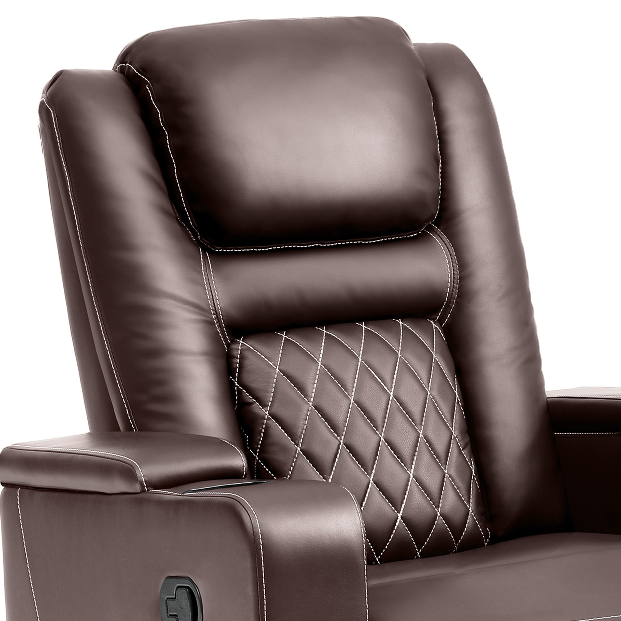 Faux Leather Rocker Recliner Chairs Swivel Rocking Recliner w/ Massage and Heat - Picture 24 of 27