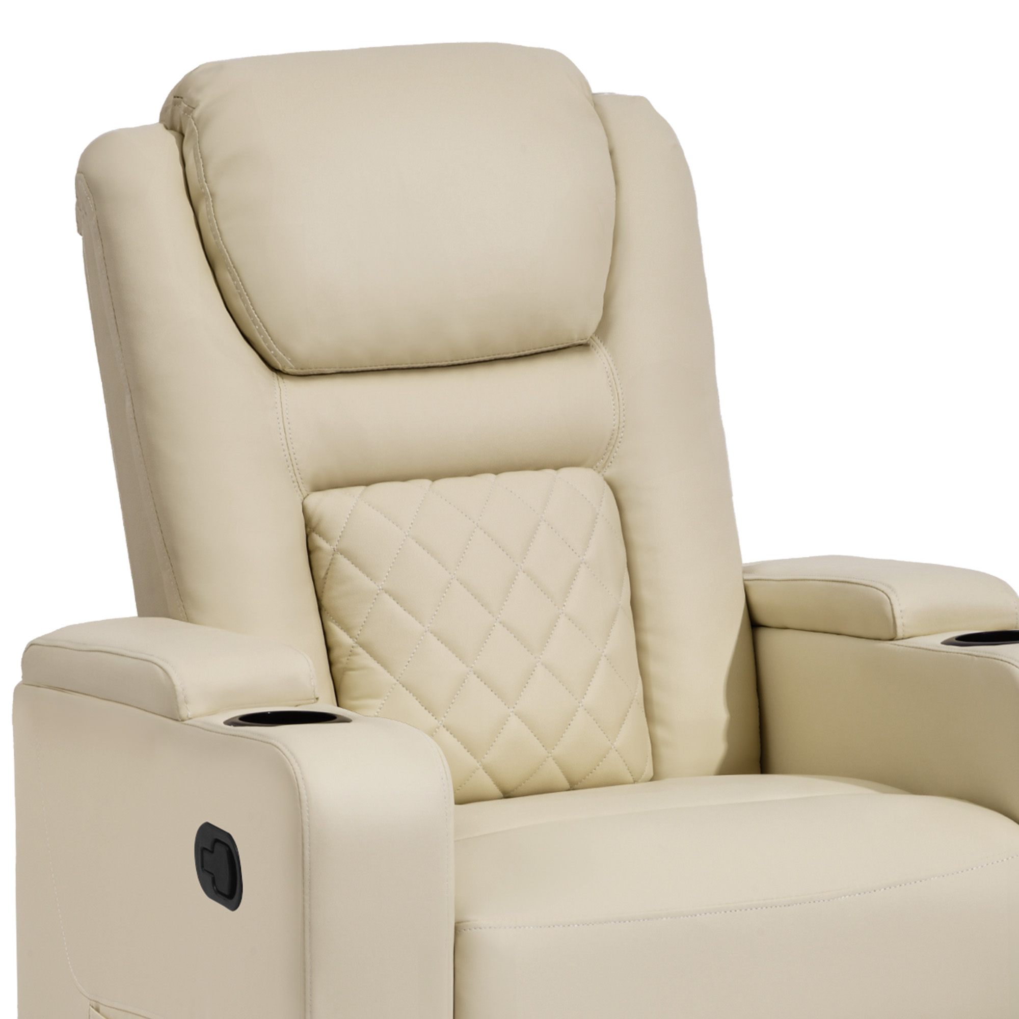 Faux Leather Rocker Recliner Chairs Swivel Rocking Recliner w/ Massage and Heat - Picture 14 of 27