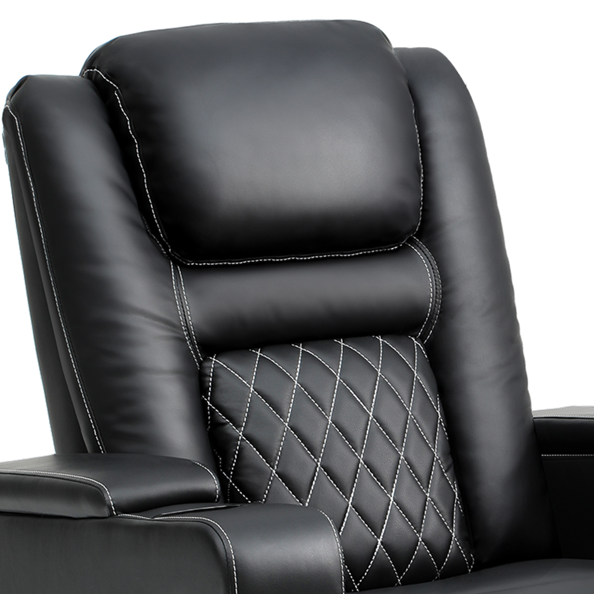 Faux Leather Rocker Recliner Chairs Swivel Rocking Recliner w/ Massage and Heat - Picture 19 of 27