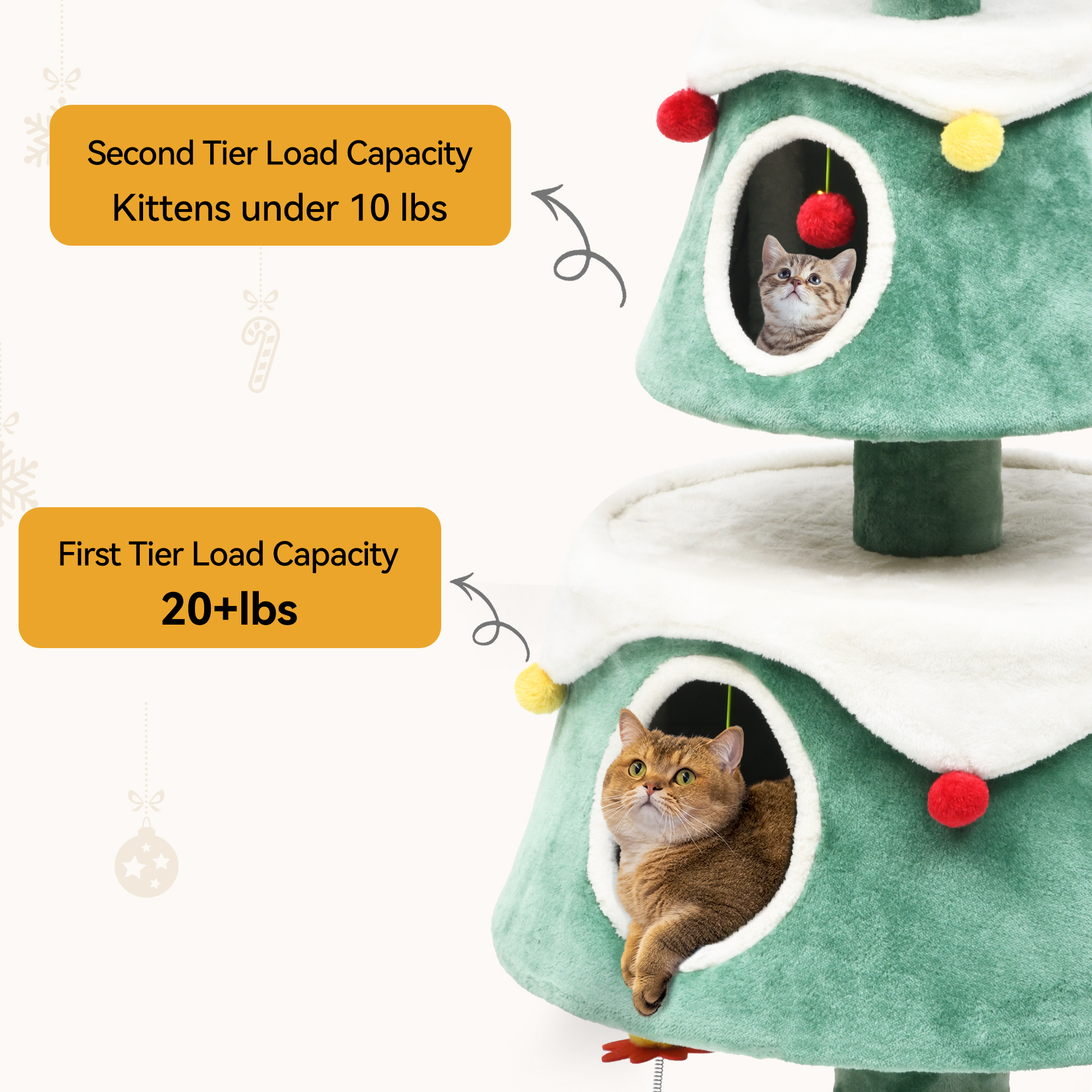 Quoyard Weihnachtsbaum mit Katzenhaus Katzenturm für Katzen im Innenbereich mit Eigentumswohnungen - Bild 17 von 28