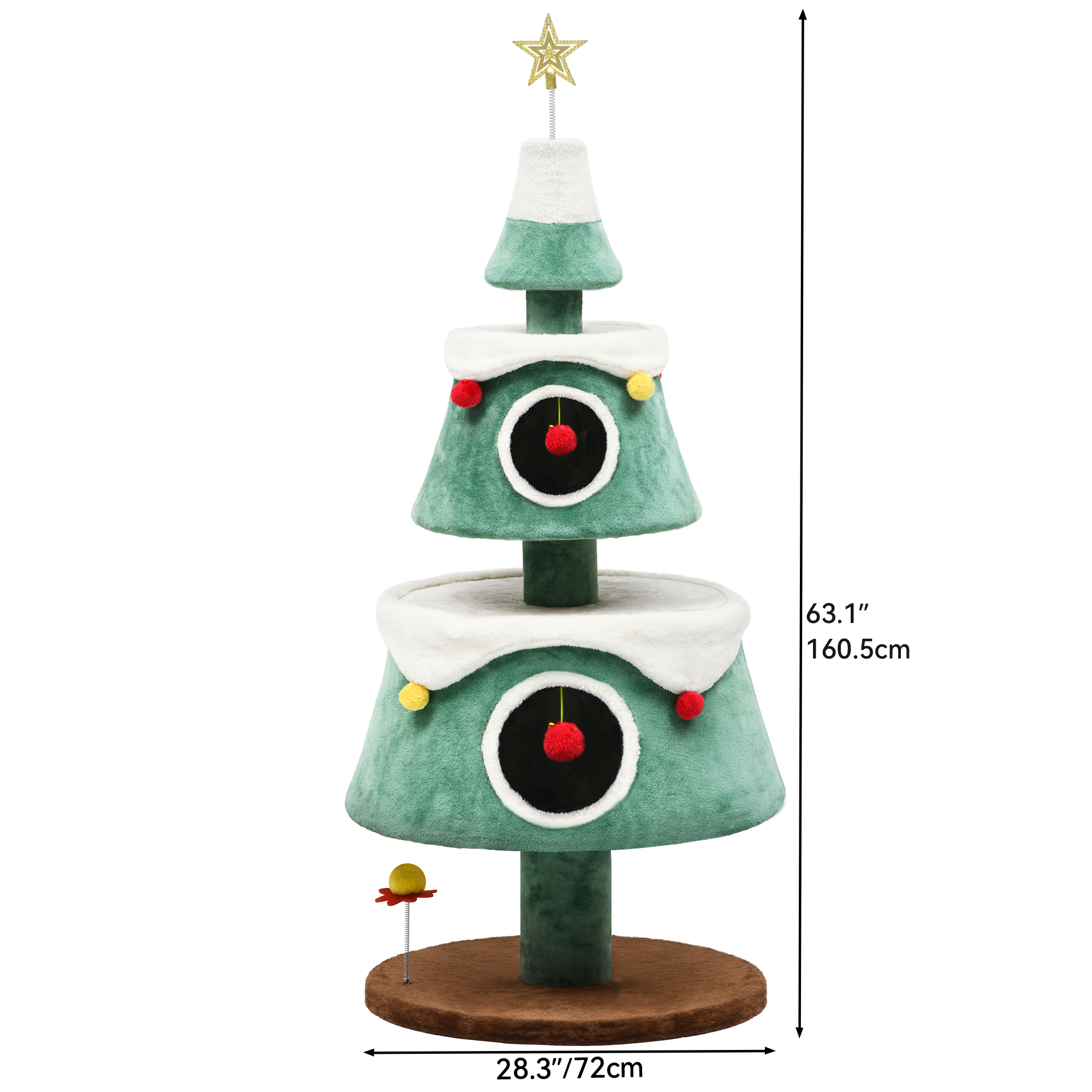 Quoyard Weihnachtsbaum mit Katzenhaus Katzenturm für Katzen im Innenbereich mit Eigentumswohnungen - Bild 16 von 28