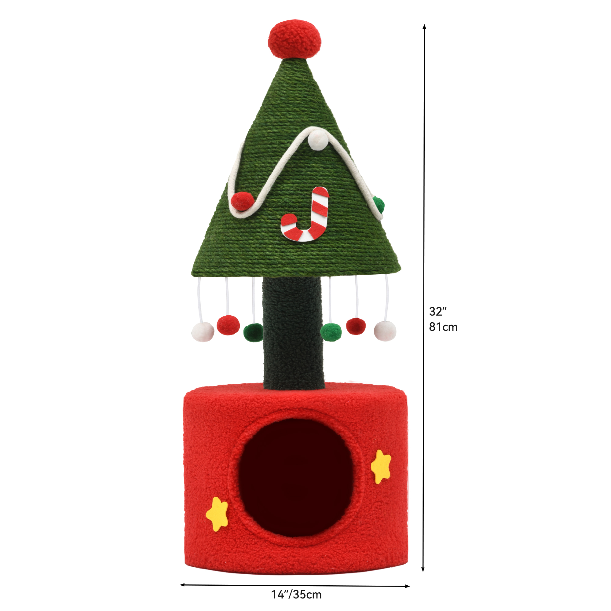 Quoyard Weihnachtsbaum mit Katzenhaus Katzenturm für Katzen im Innenbereich mit Eigentumswohnungen - Bild 27 von 28