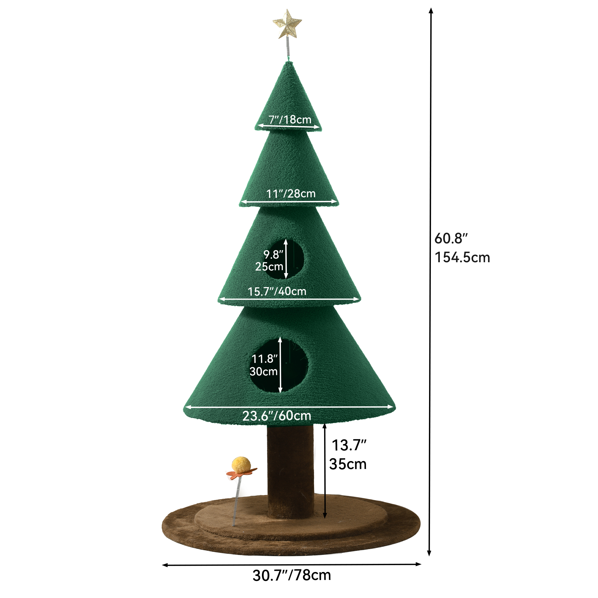Quoyard Weihnachtsbaum mit Katzenhaus Katzenturm für Katzen im Innenbereich mit Eigentumswohnungen - Bild 19 von 28