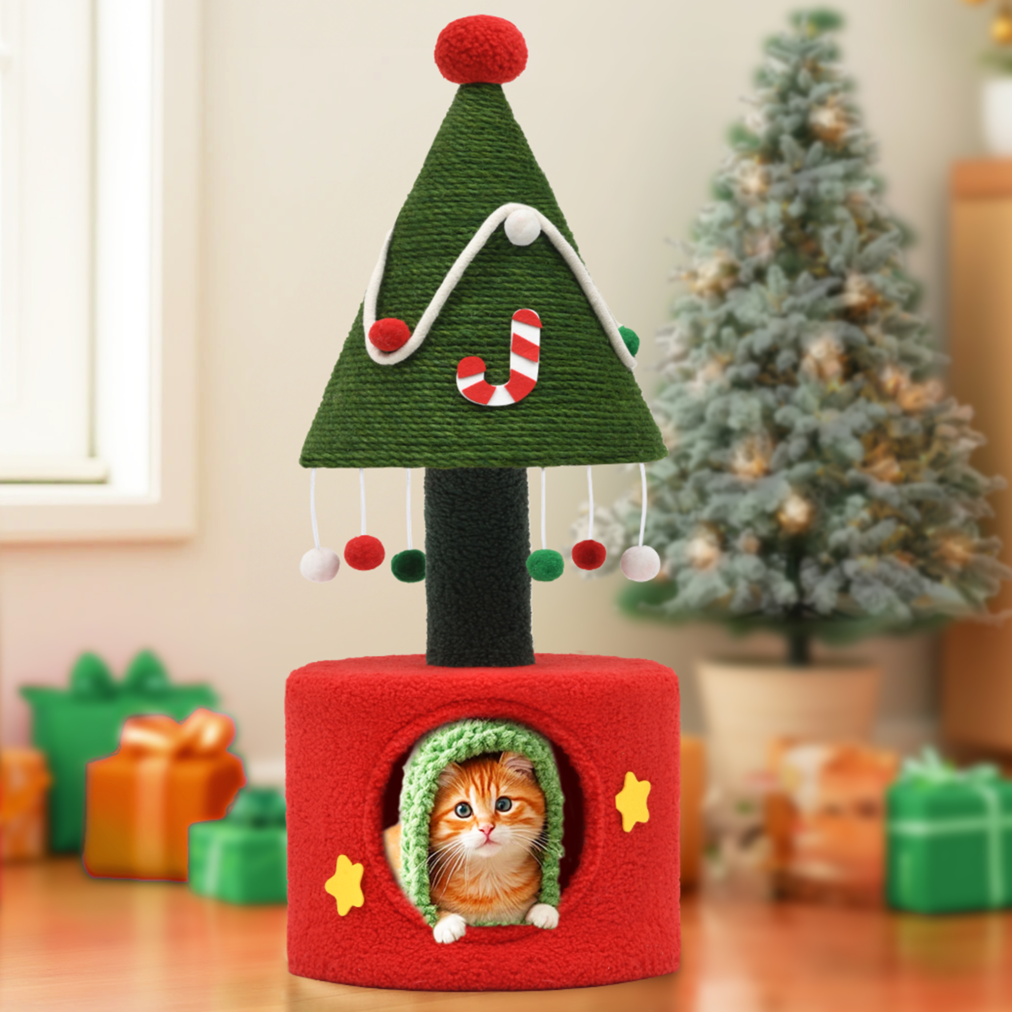Quoyard Weihnachtsbaum mit Katzenhaus Katzenturm für Katzen im Innenbereich mit Eigentumswohnungen - Bild 26 von 28