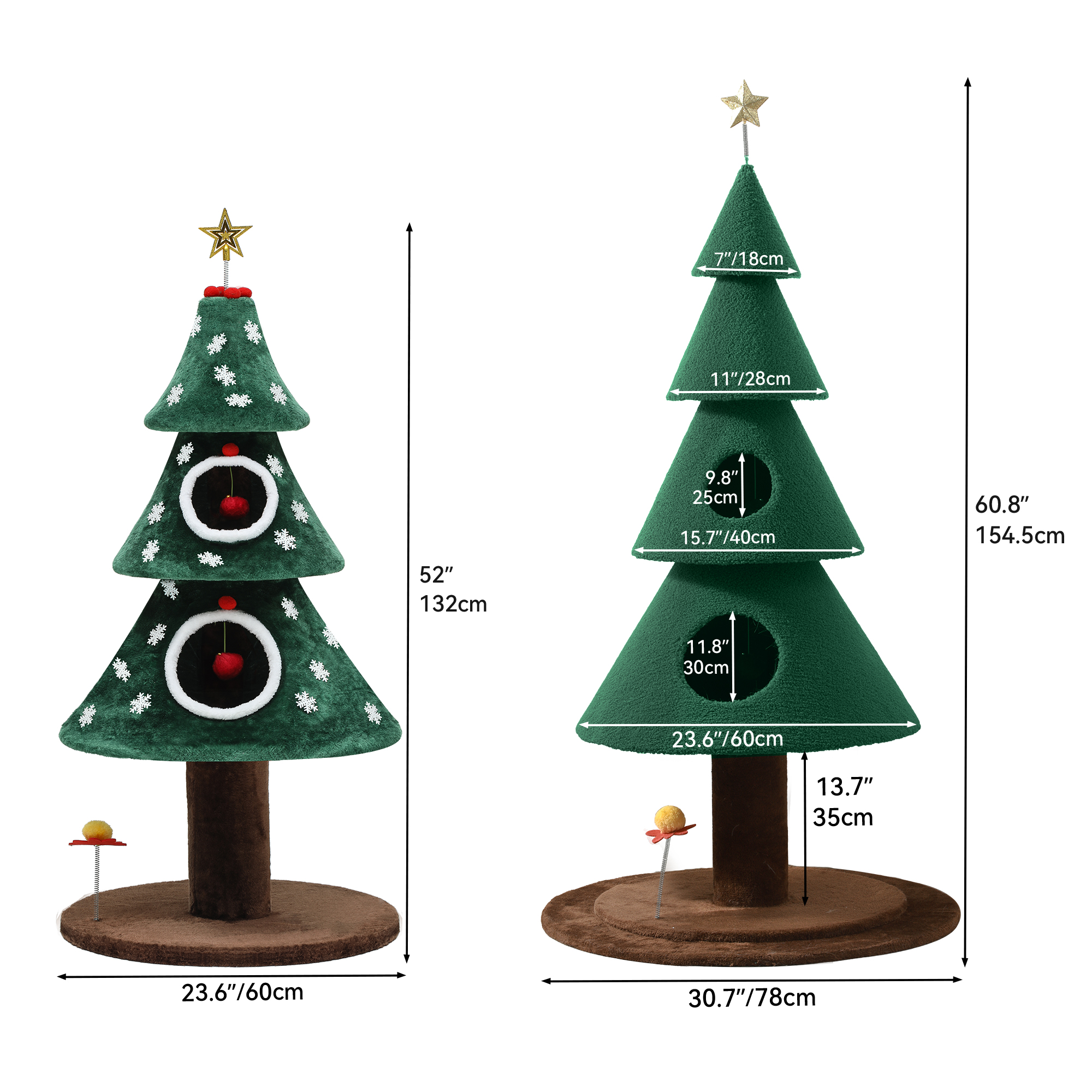 Quoyard Weihnachtsbaum mit Katzenhaus Katzenturm für Katzen im Innenbereich mit Eigentumswohnungen - Bild 13 von 28