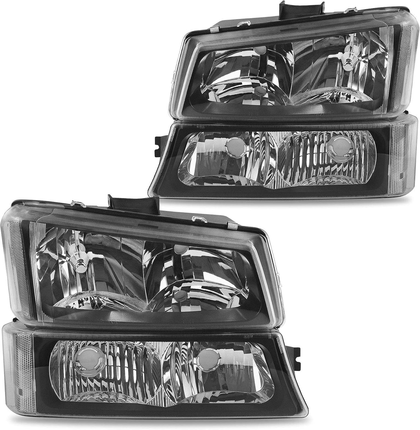 Headlights + Tail Brake Lights Set For 2003-2006 Chevy Silverado 1500 2500 3500