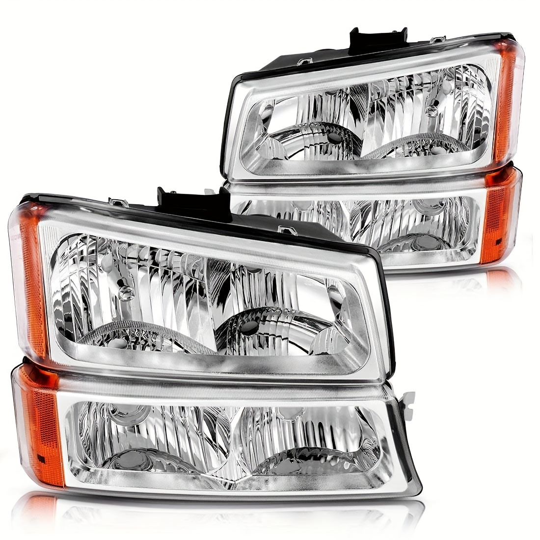 Headlights + Tail Brake Lights Set For 2003-2006 Chevy Silverado 1500 2500 3500