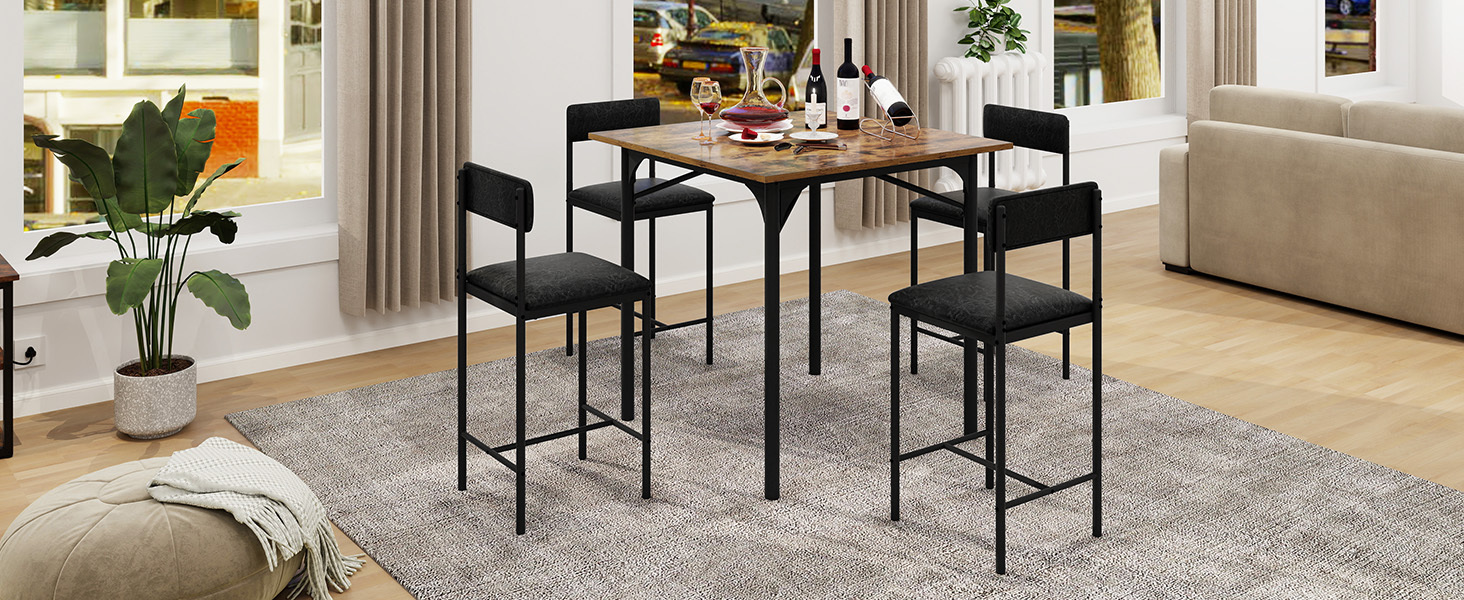 Room Tall Square Kitchen Table Set East West Furniture FAIR9-CAP