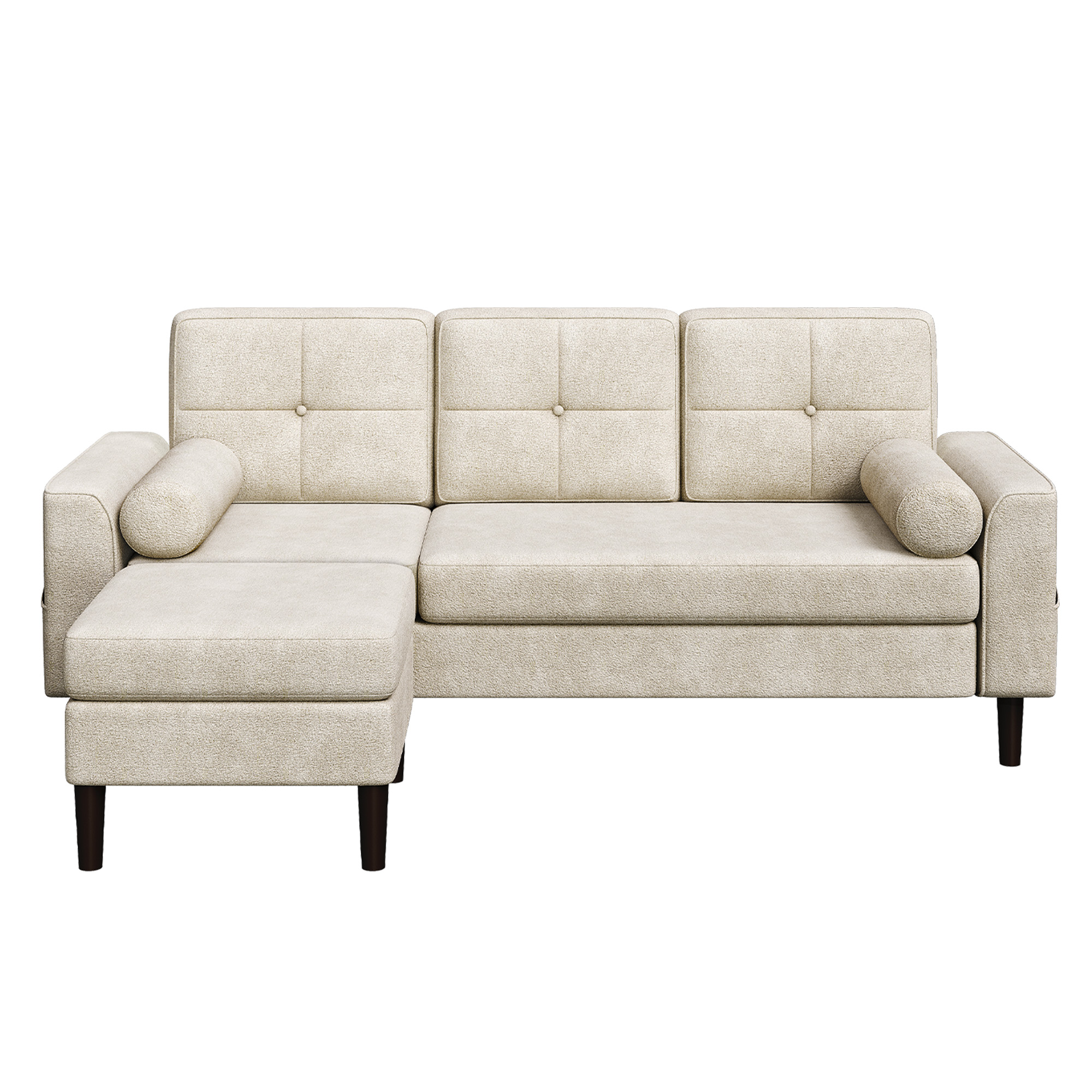 78" Modern Sectional Sofa Couch with Removable Ottoman for Living Room Apartment - Picture 20 of 21