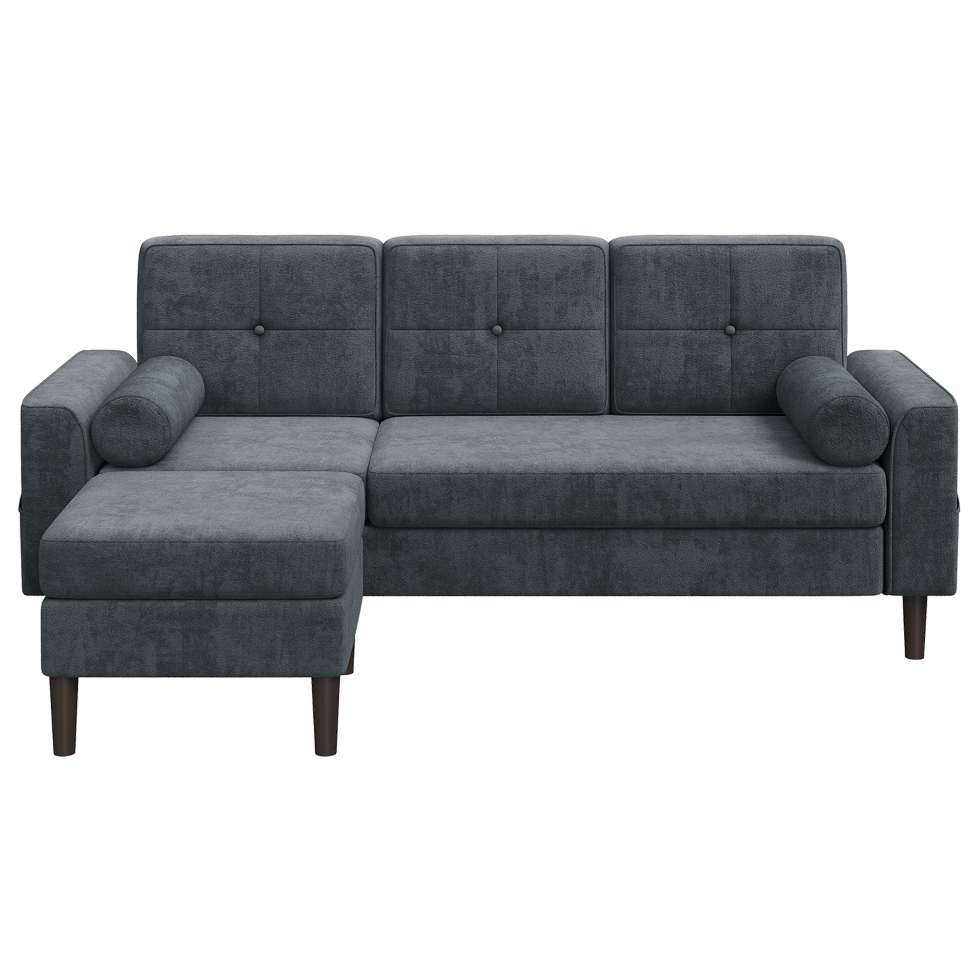 78" Modern Sectional Sofa Couch with Removable Ottoman for Living Room Apartment - Picture 21 of 21