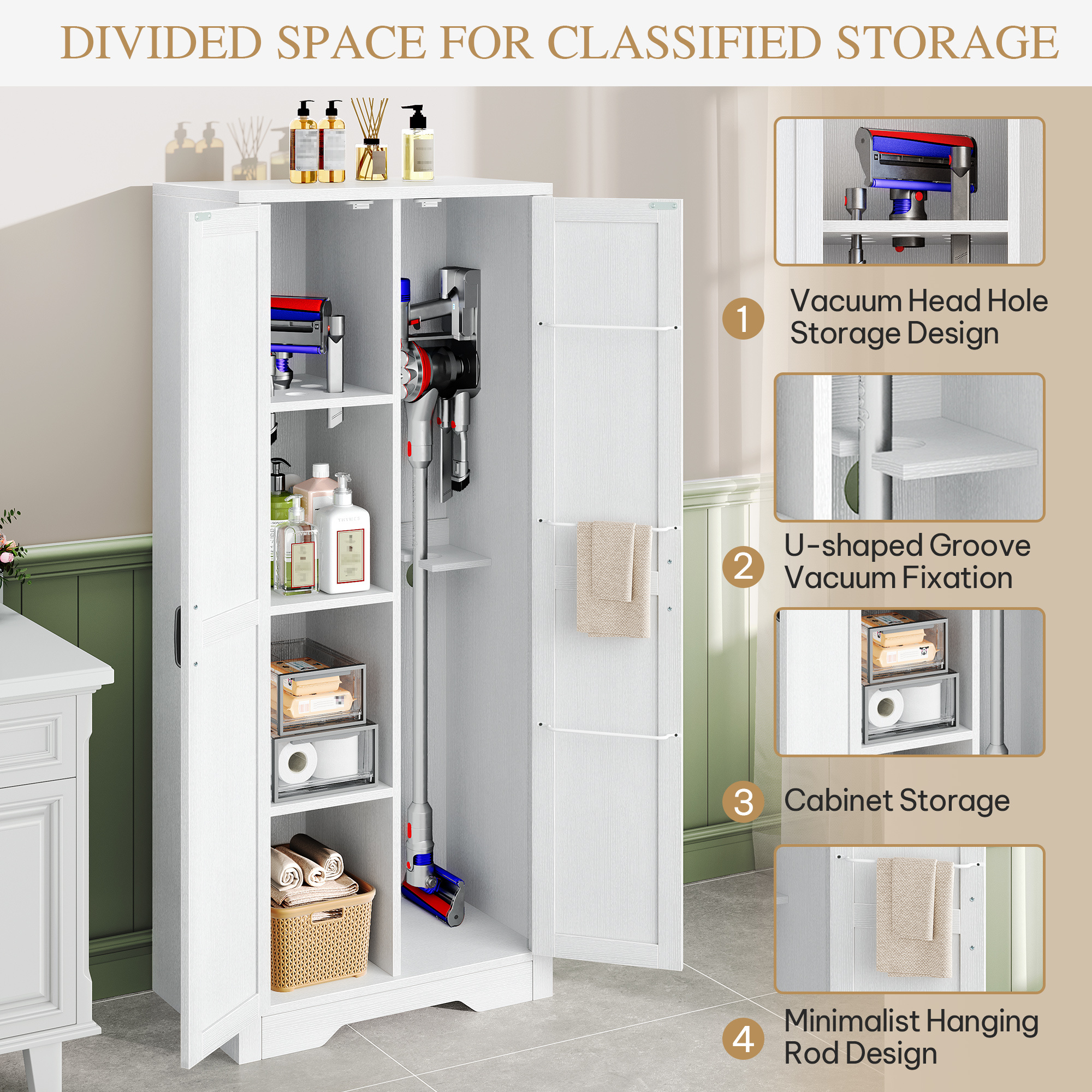 Storage Cabinets For Brooms And Mops Cleaning Supply Storage STEELIST