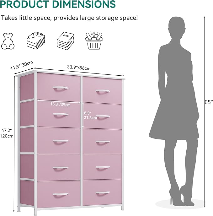 TAUS 4/5/7/8/9/10/16 Drawers Dresser Fabric Storage Tower Organizer for Bedroom - Picture 16 of 28