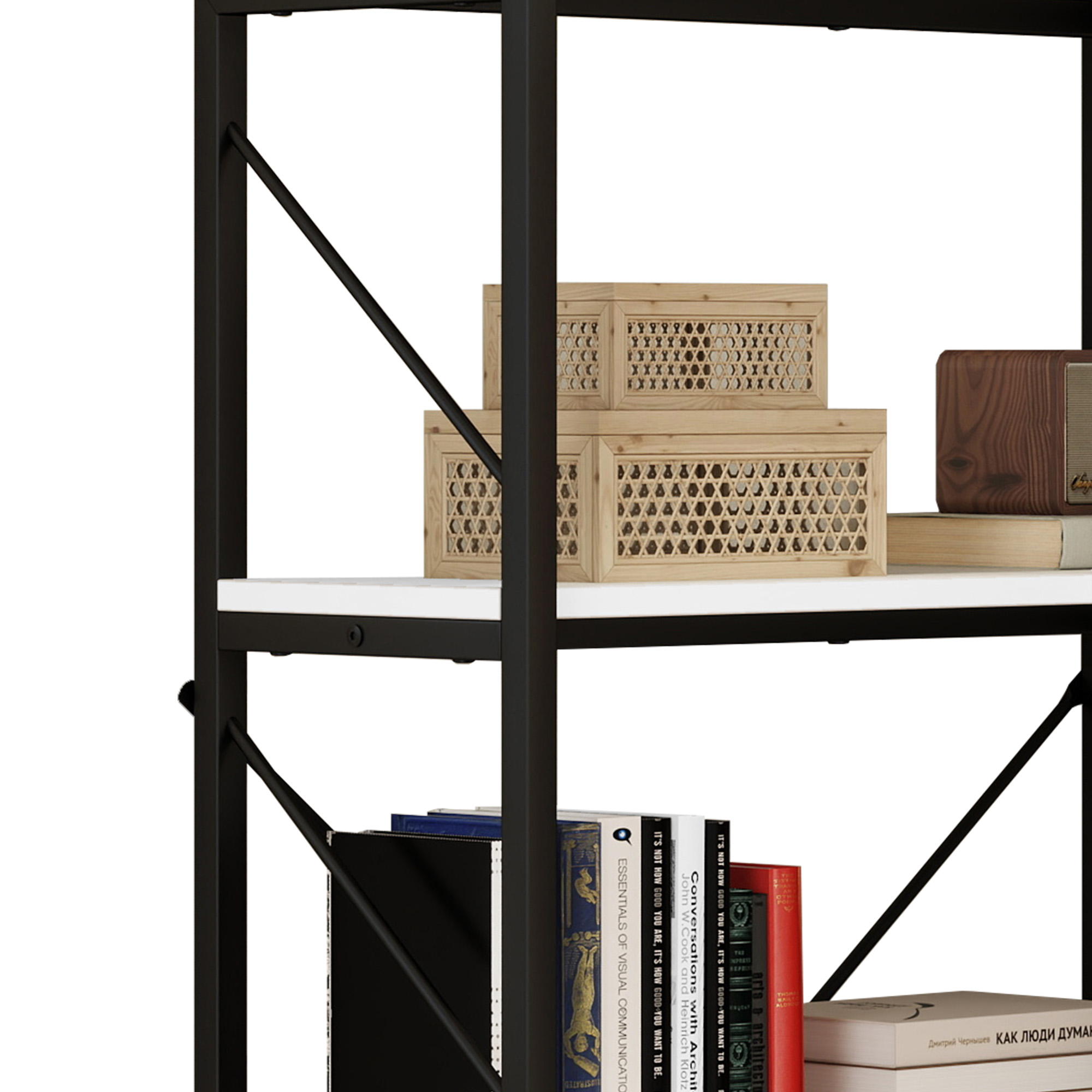 Corner Bookshelf 5-Tier L-Shaped Bookcase Storage Organizer Open Display Rack - Picture 41 of 51