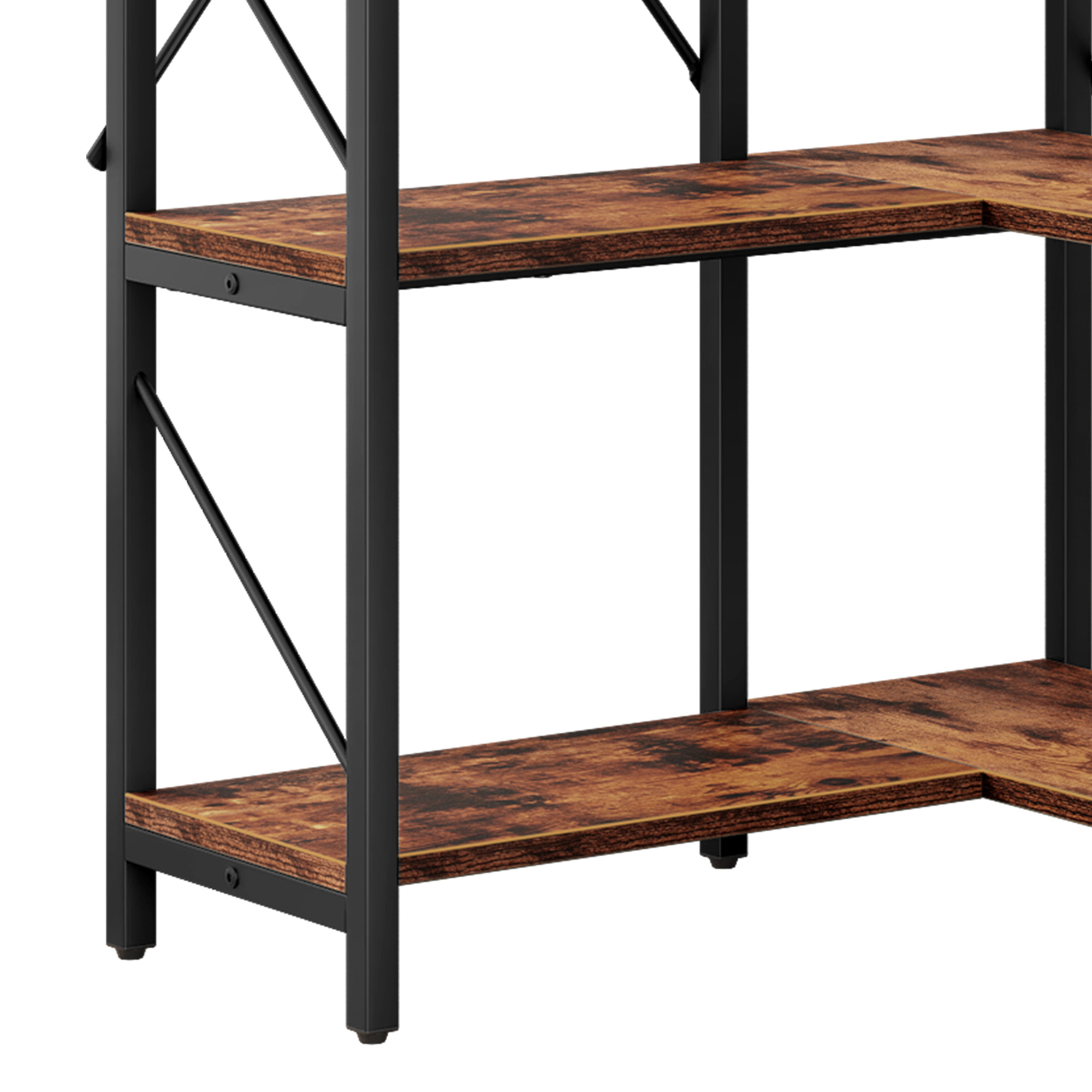 Corner Bookshelf 5-Tier L-Shaped Bookcase Storage Organizer Open Display Rack - Picture 27 of 51