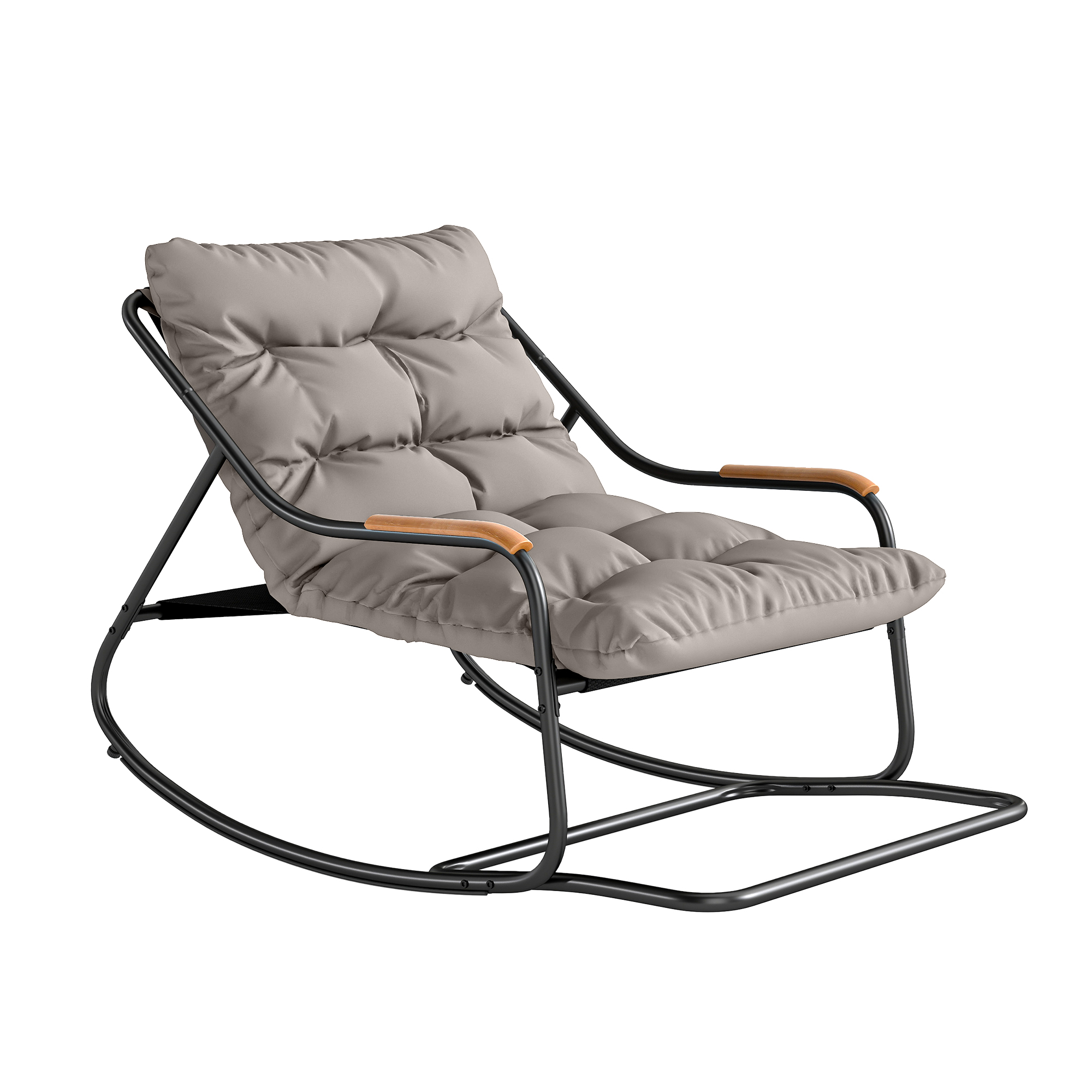 Versatile Patio Oversized Rocking Chair Textilene Lounge Metal Handrail Footrest - Picture 22 of 22