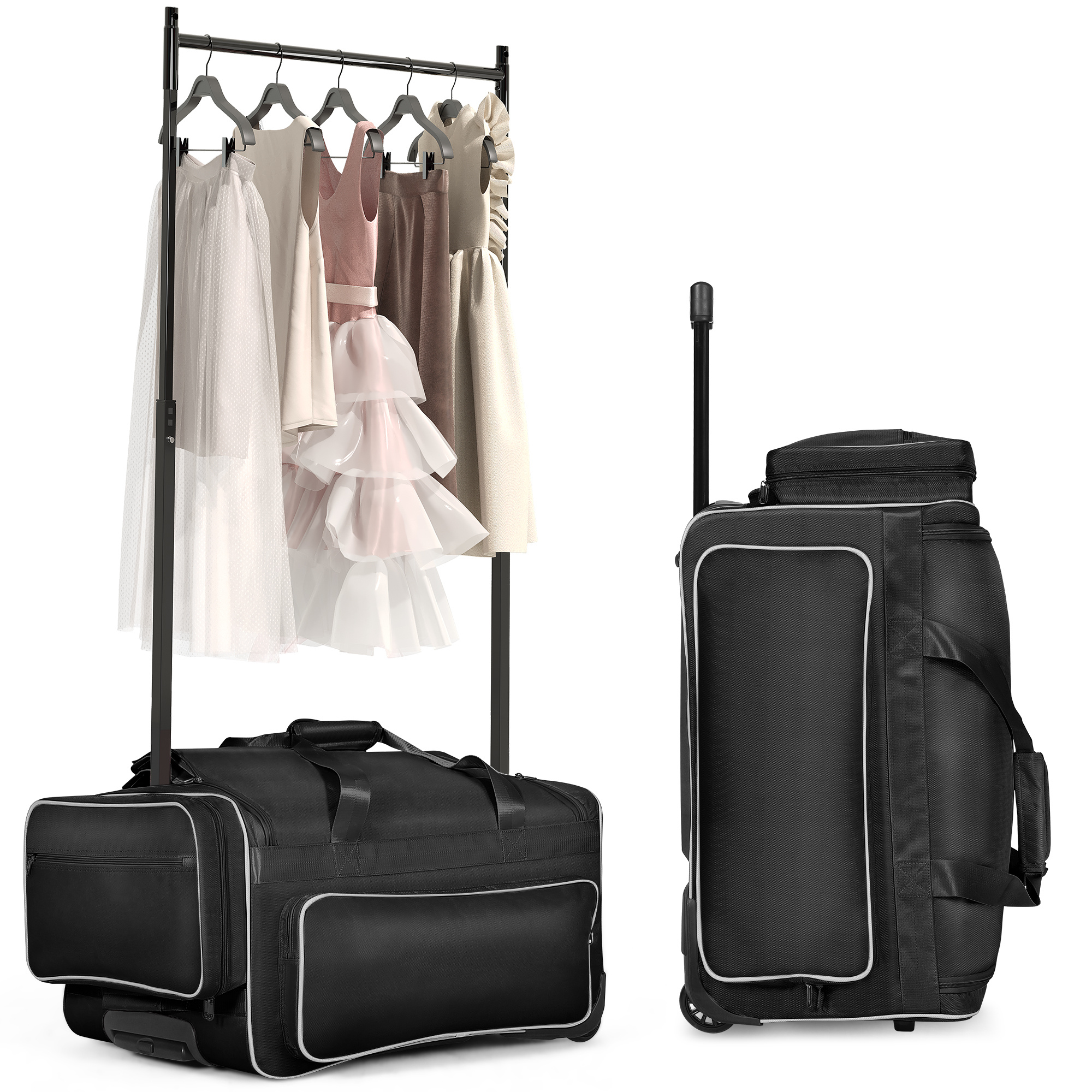 Shopsource 28" Rolling Dance Duffle Bag with Garment Rack
