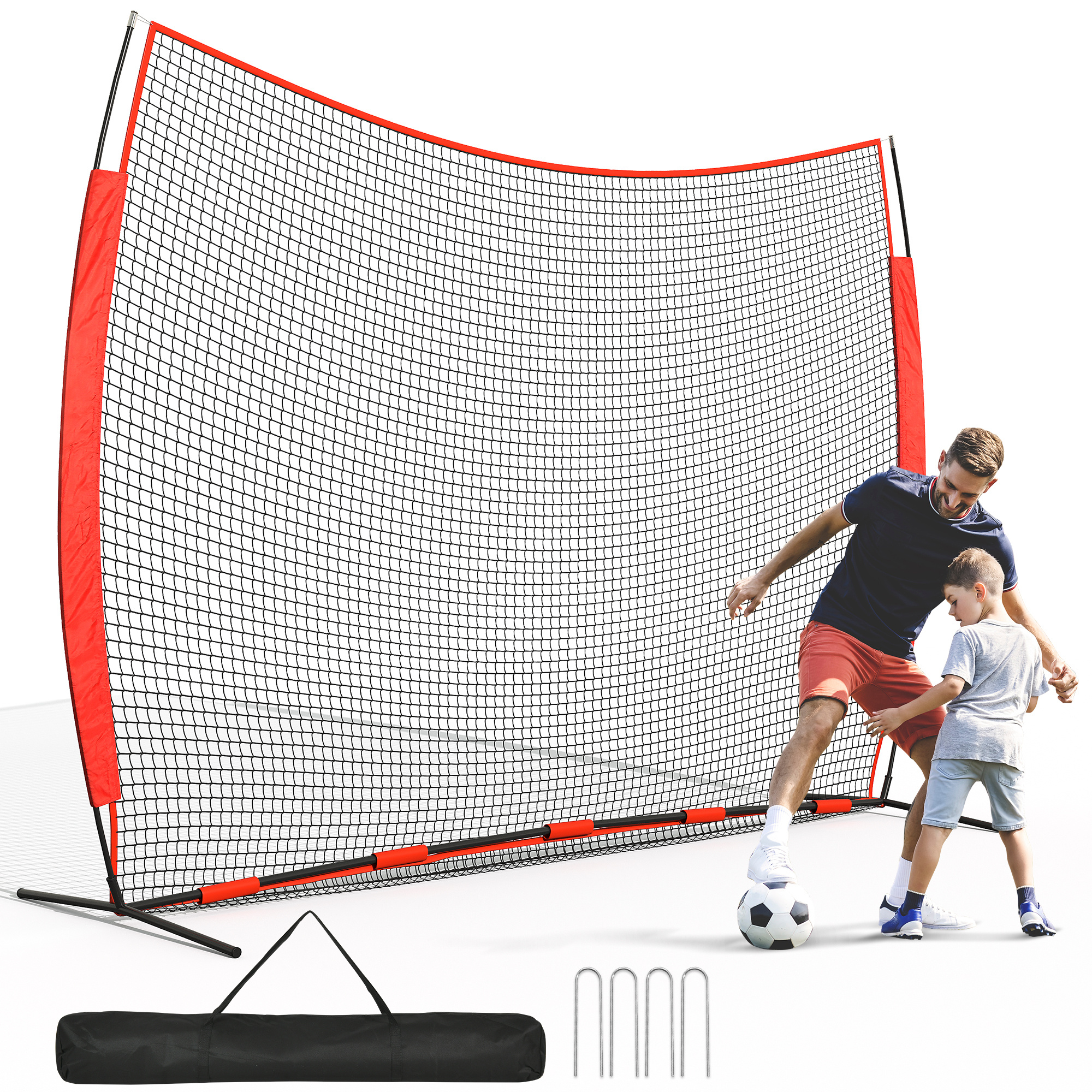 Shopsource 12x9/20x10ft Barricade Backstop Net Ball Sports Barrier Practice Net
