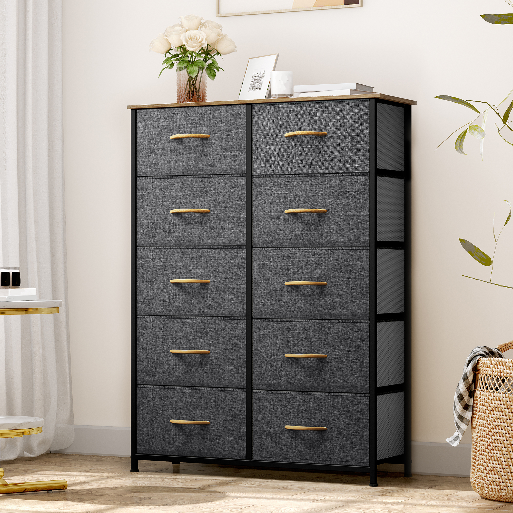 TAUS Dresser with 8/9/10/16 Drawers Fabric Storage Tower Tall Chest Organizer - Picture 41 of 60