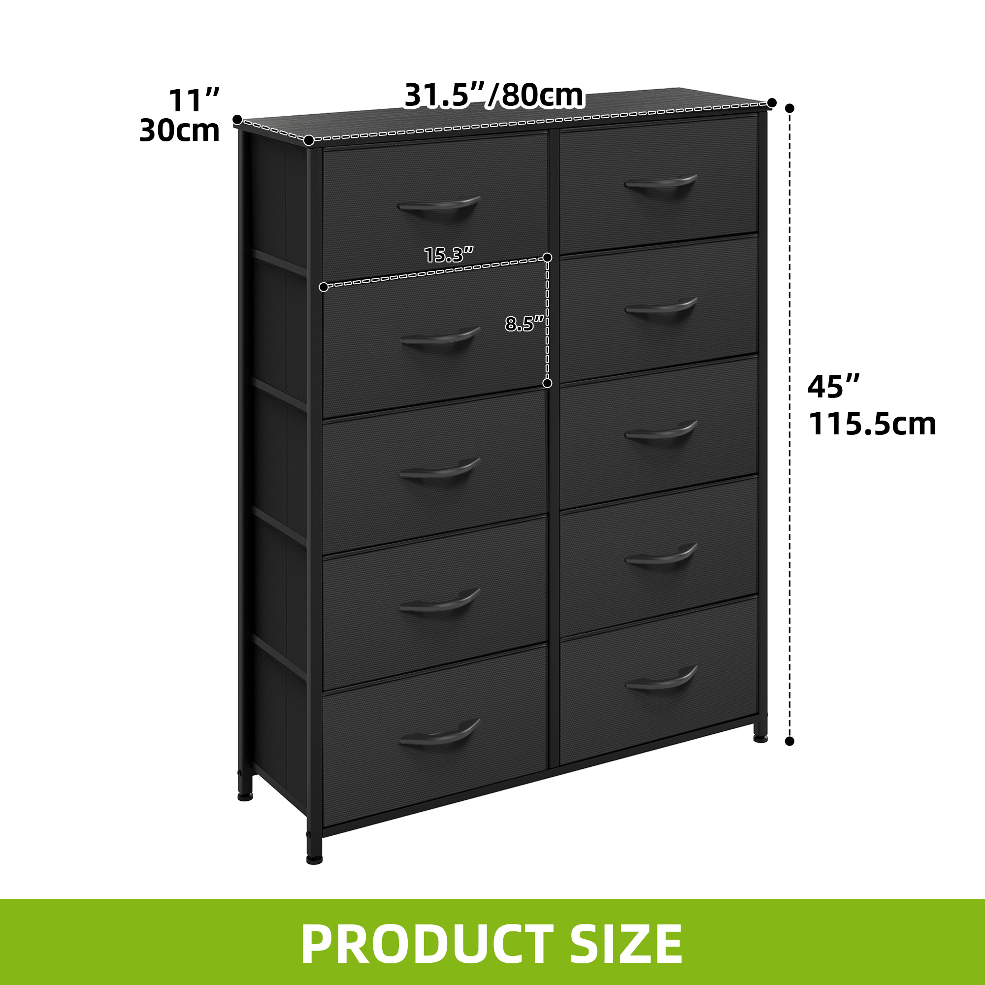 TAUS Dresser with 8/9/10/16 Drawers Fabric Storage Tower Tall Chest Organizer - Picture 56 of 60