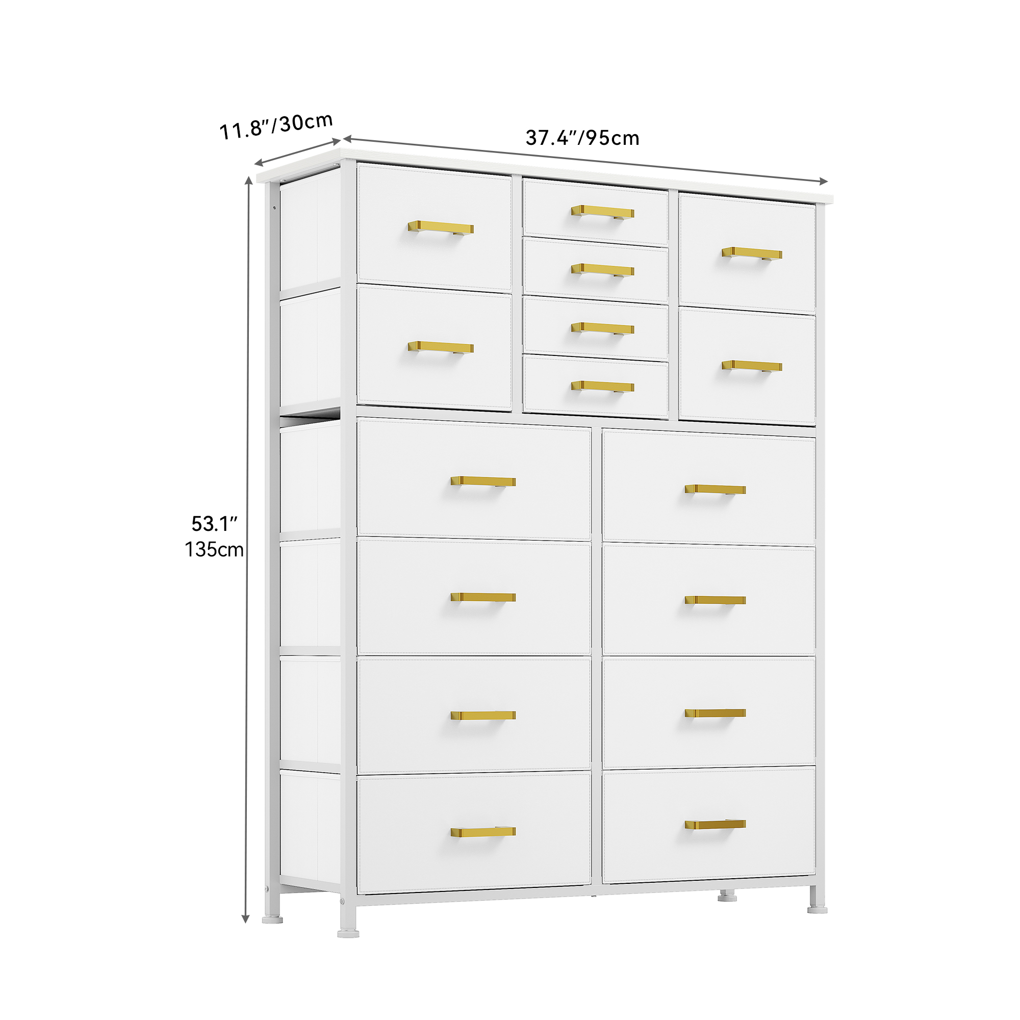 TAUS Dresser with 8/9/10/16 Drawers Fabric Storage Tower Tall Chest Organizer - Picture 54 of 60