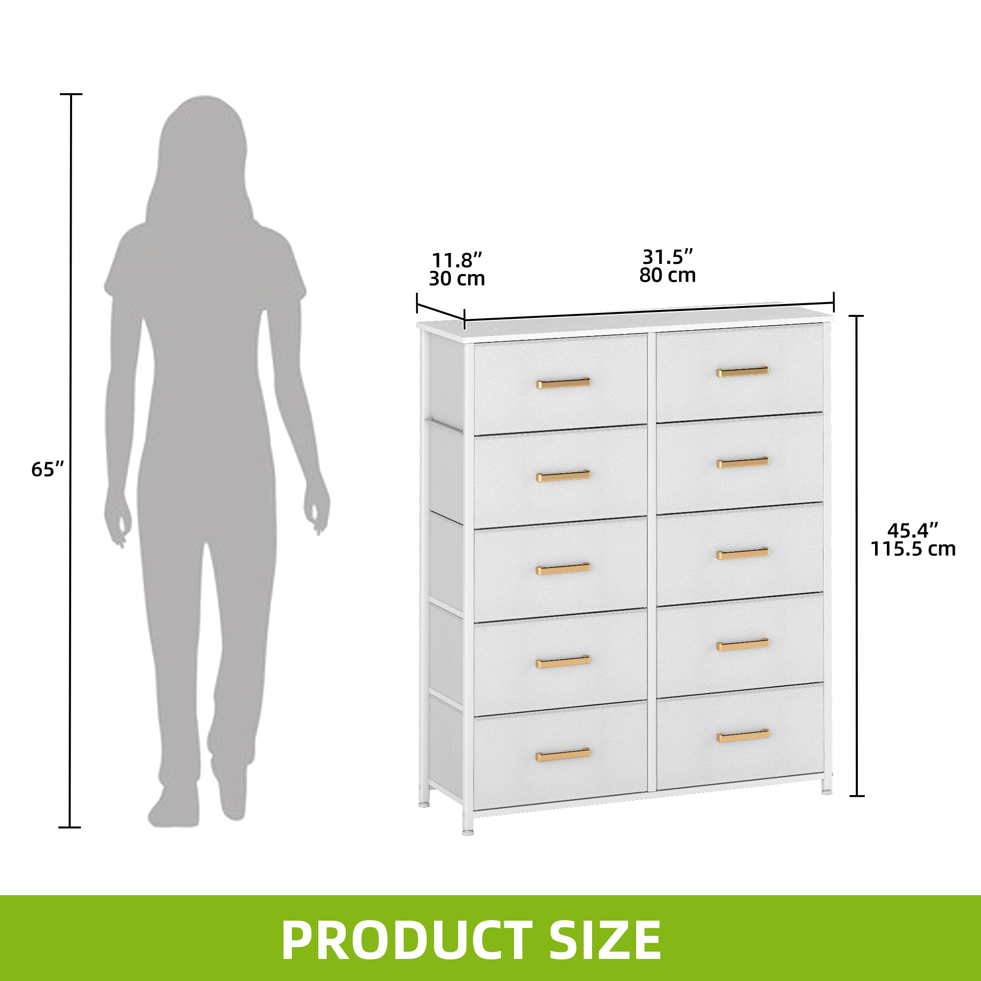 TAUS Dresser with 8/9/10/16 Drawers Fabric Storage Tower Tall Chest Organizer - Picture 32 of 60