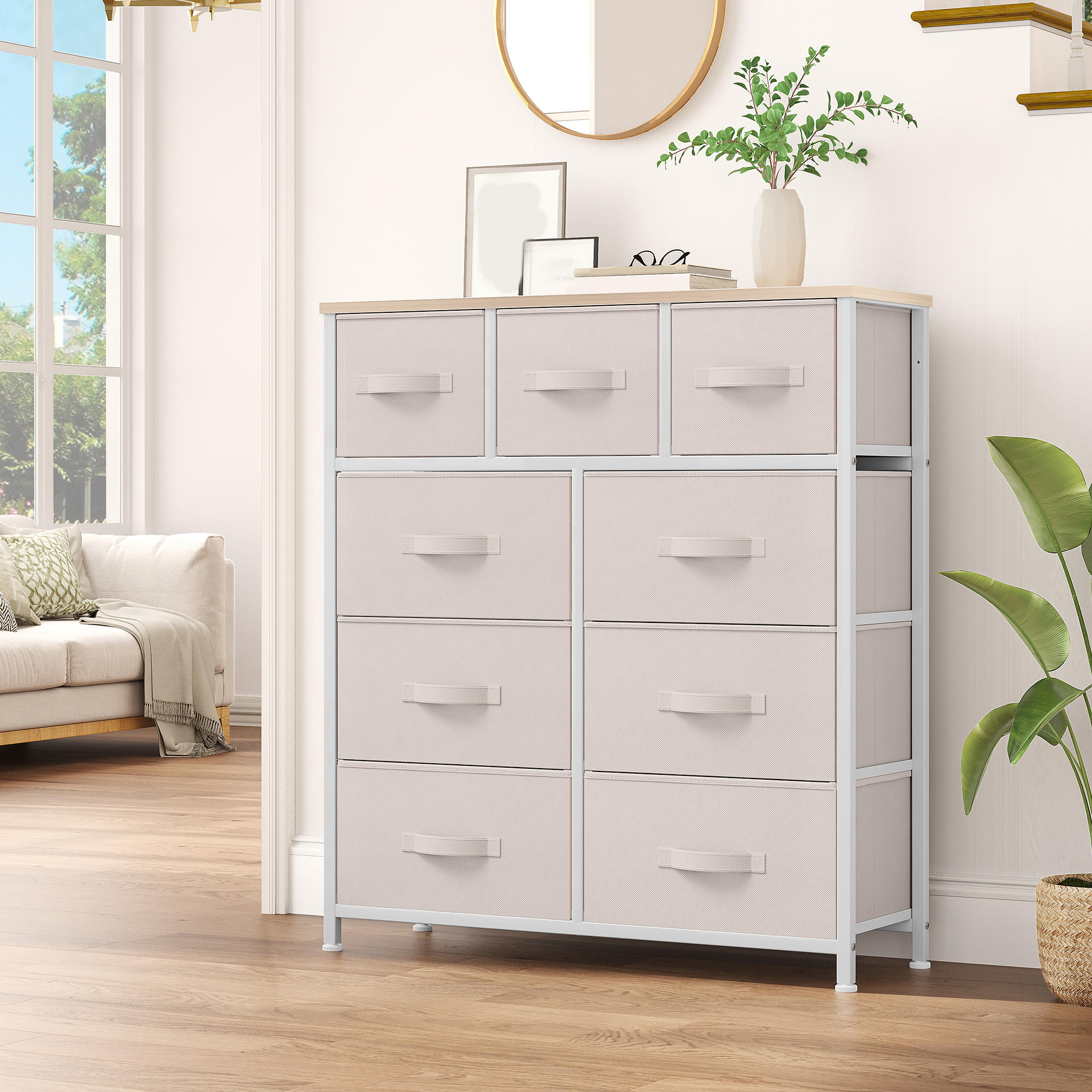 TAUS Dresser with 8/9/10/16 Drawers Fabric Storage Tower Tall Chest Organizer - Picture 35 of 60