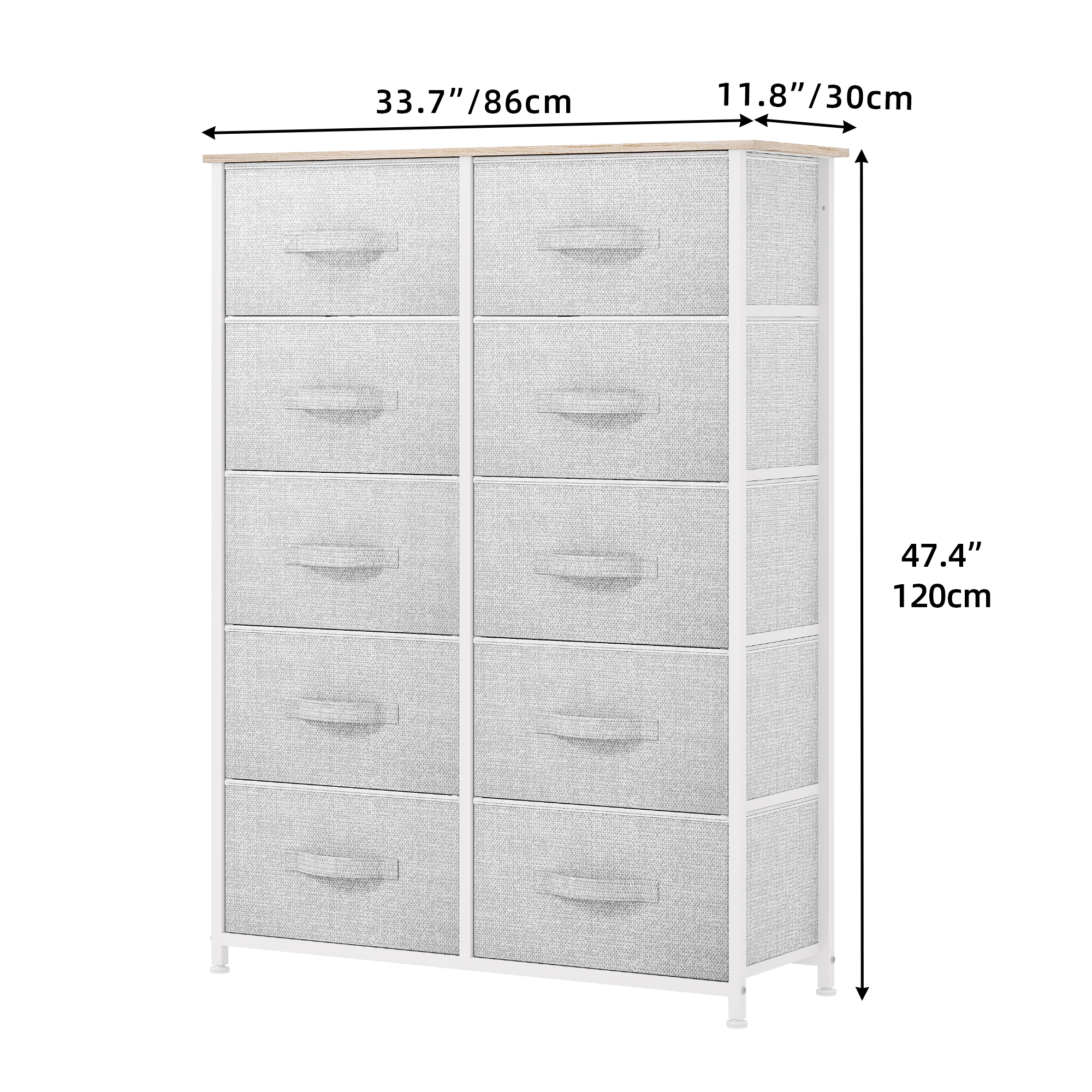 TAUS Dresser with 8/9/10/16 Drawers Fabric Storage Tower Tall Chest Organizer - Picture 40 of 60