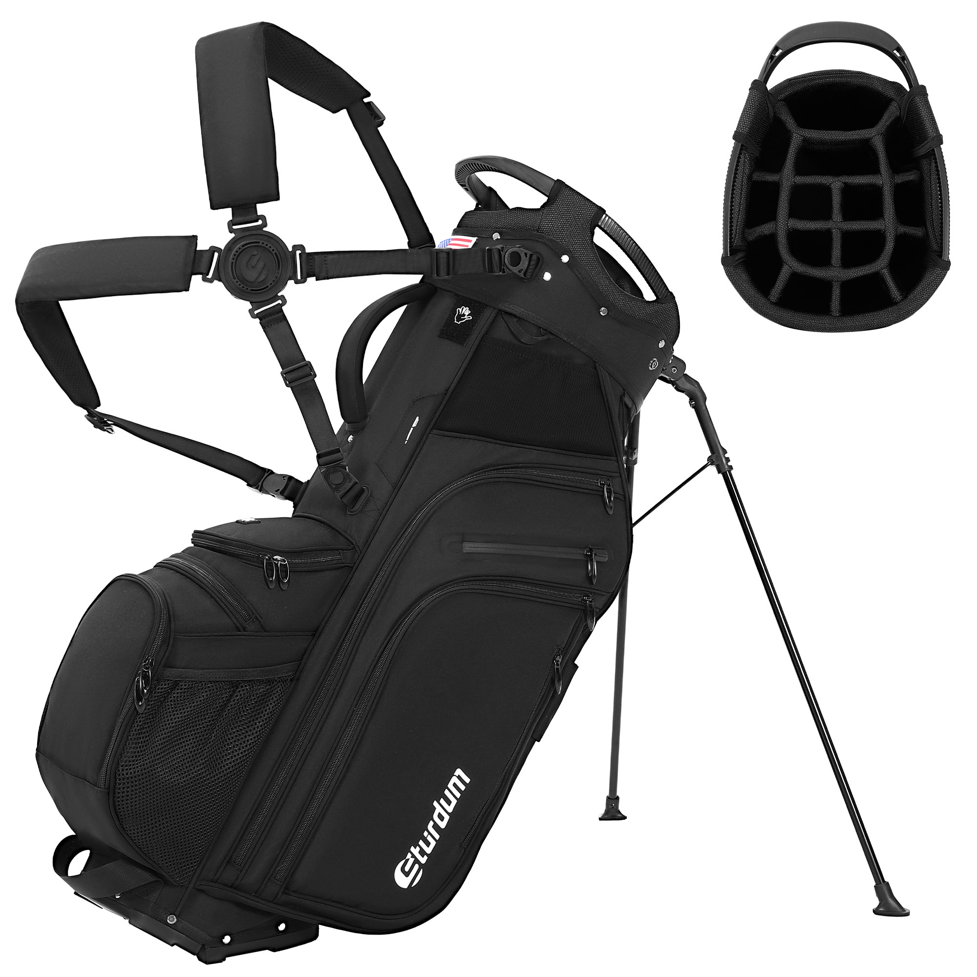 Sturdum 14-Way Golf Stand Bag 900D Oxford Full-Length Divide