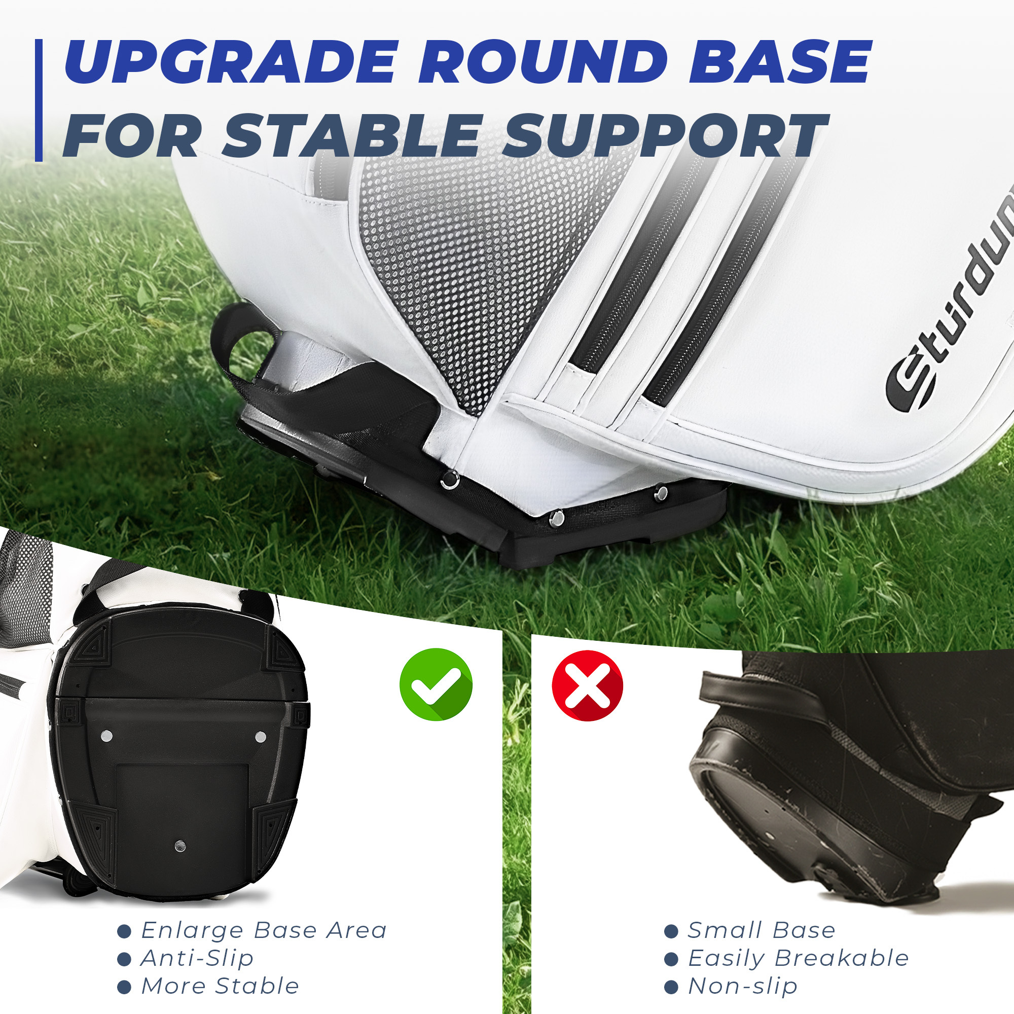 Sturdum 14-Way Golf Stand Bag 900D Oxford Full-Length Dividers Reinforced Base